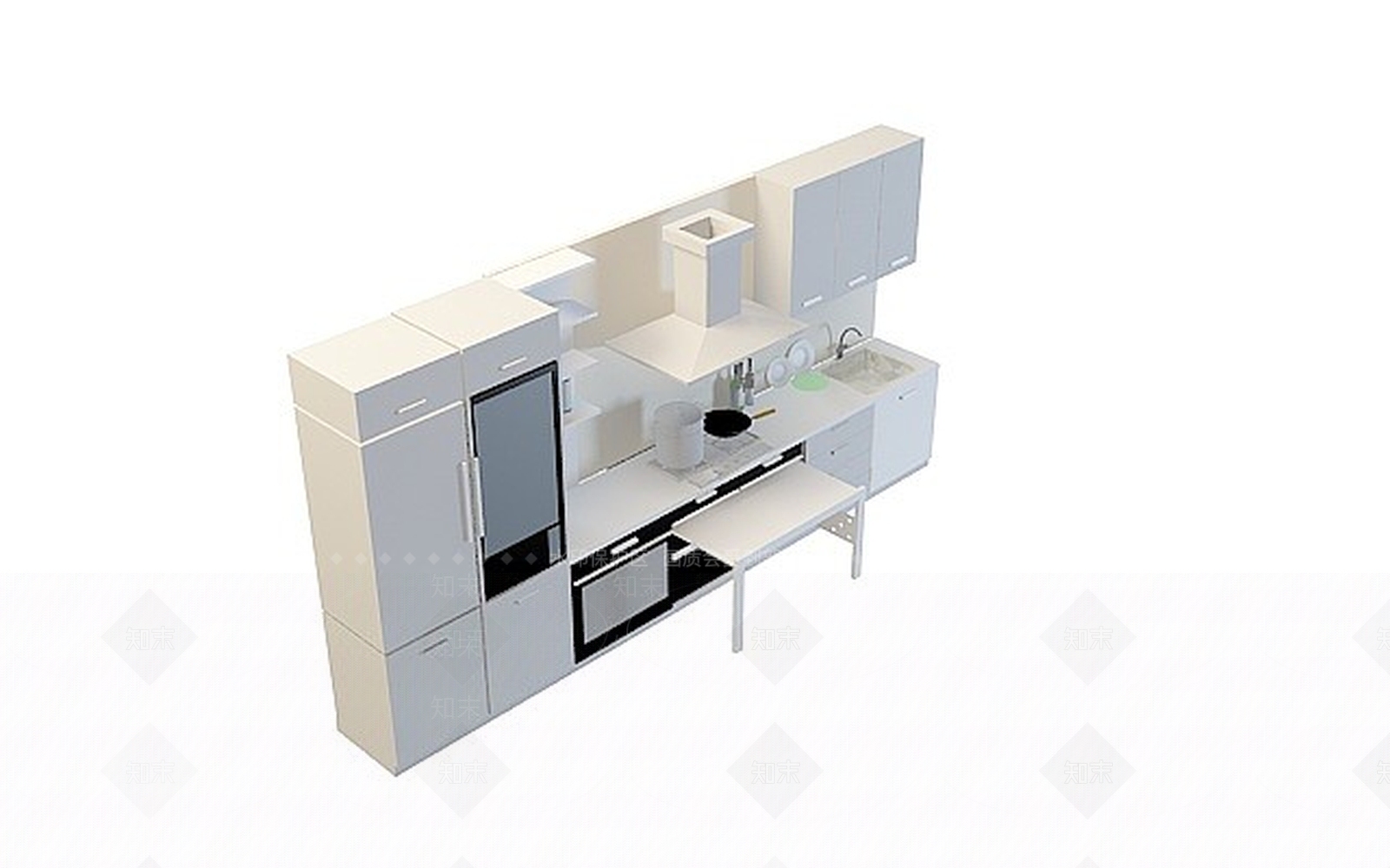 现代时尚橱柜3D模型下载【ID:1196730436】