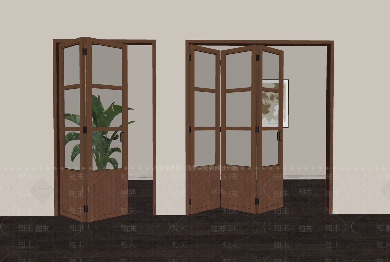 美式法式折叠门SU模型下载【ID:1196730871】