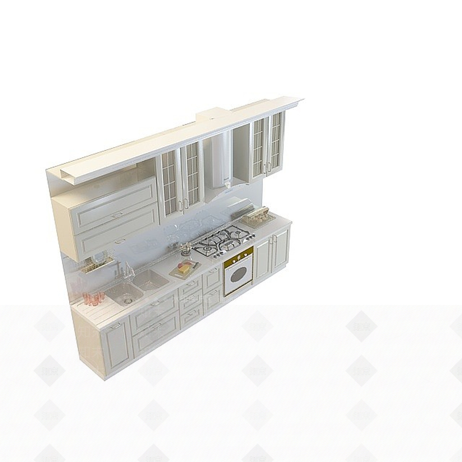 现代厨房橱柜3D模型下载【ID:1196730893】