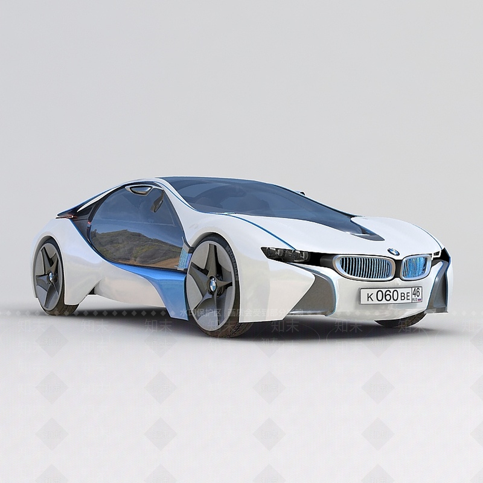 现代白色汽车3D模型下载【ID:1196731317】