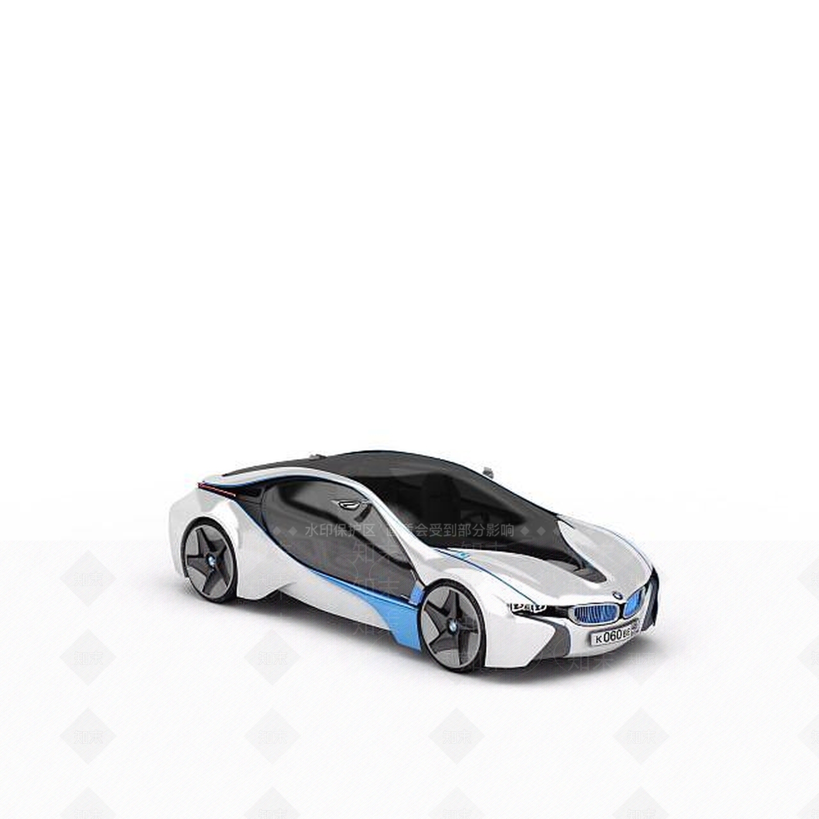 现代白色汽车3D模型下载【ID:1196731317】