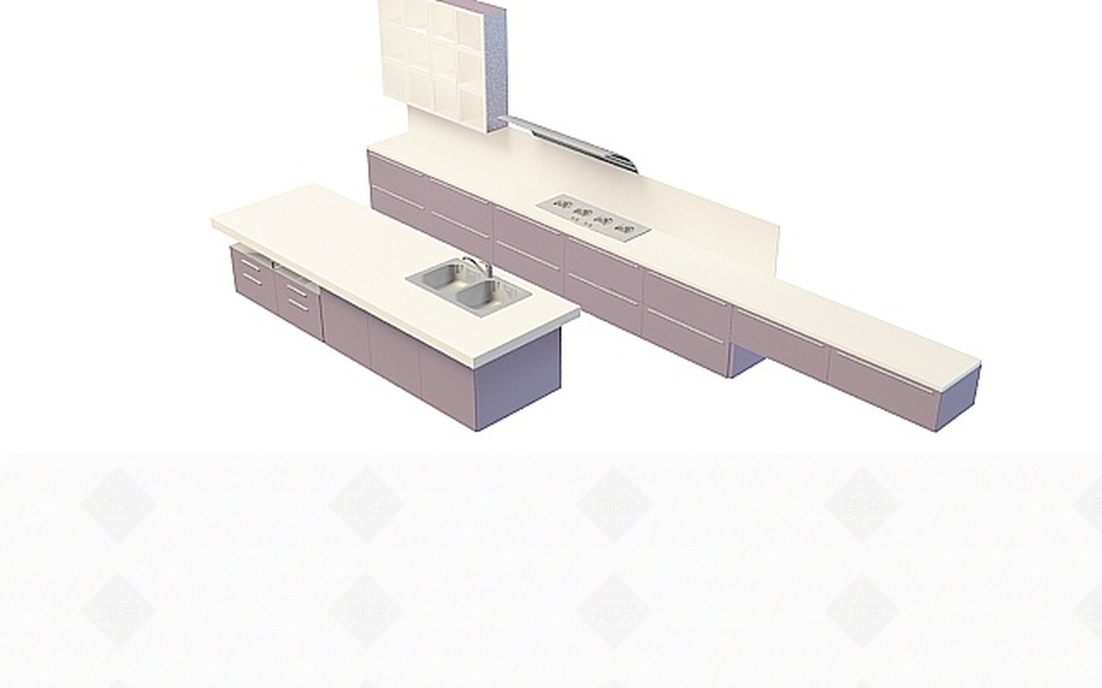 现代大理石台面橱柜3D模型下载【ID:1196731671】
