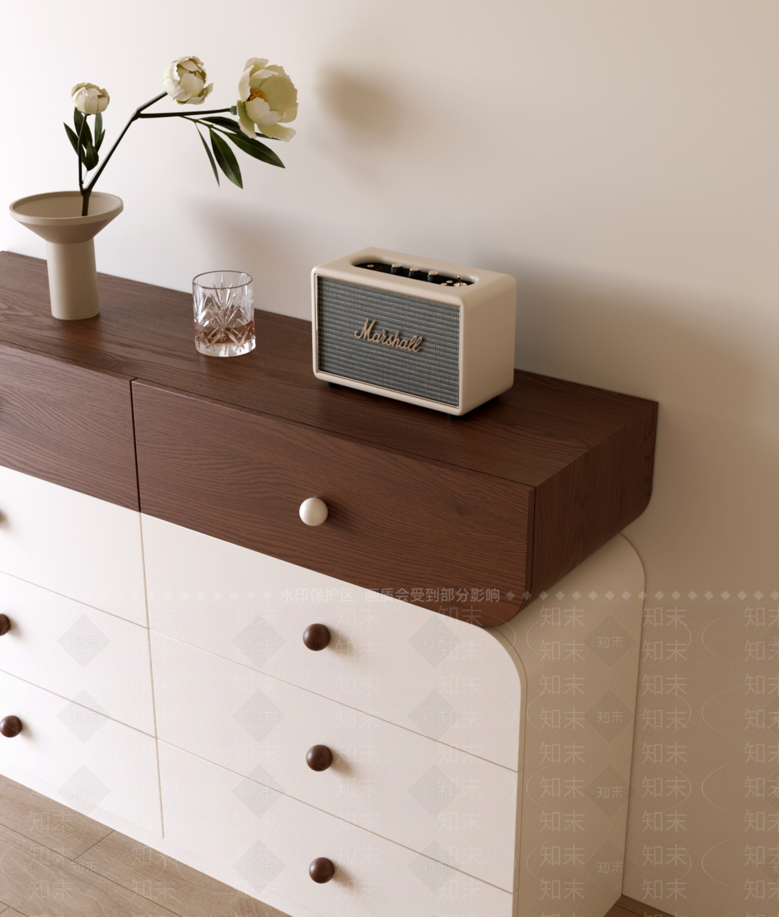 奶油中古斗柜3D模型下载【ID:1196732158】