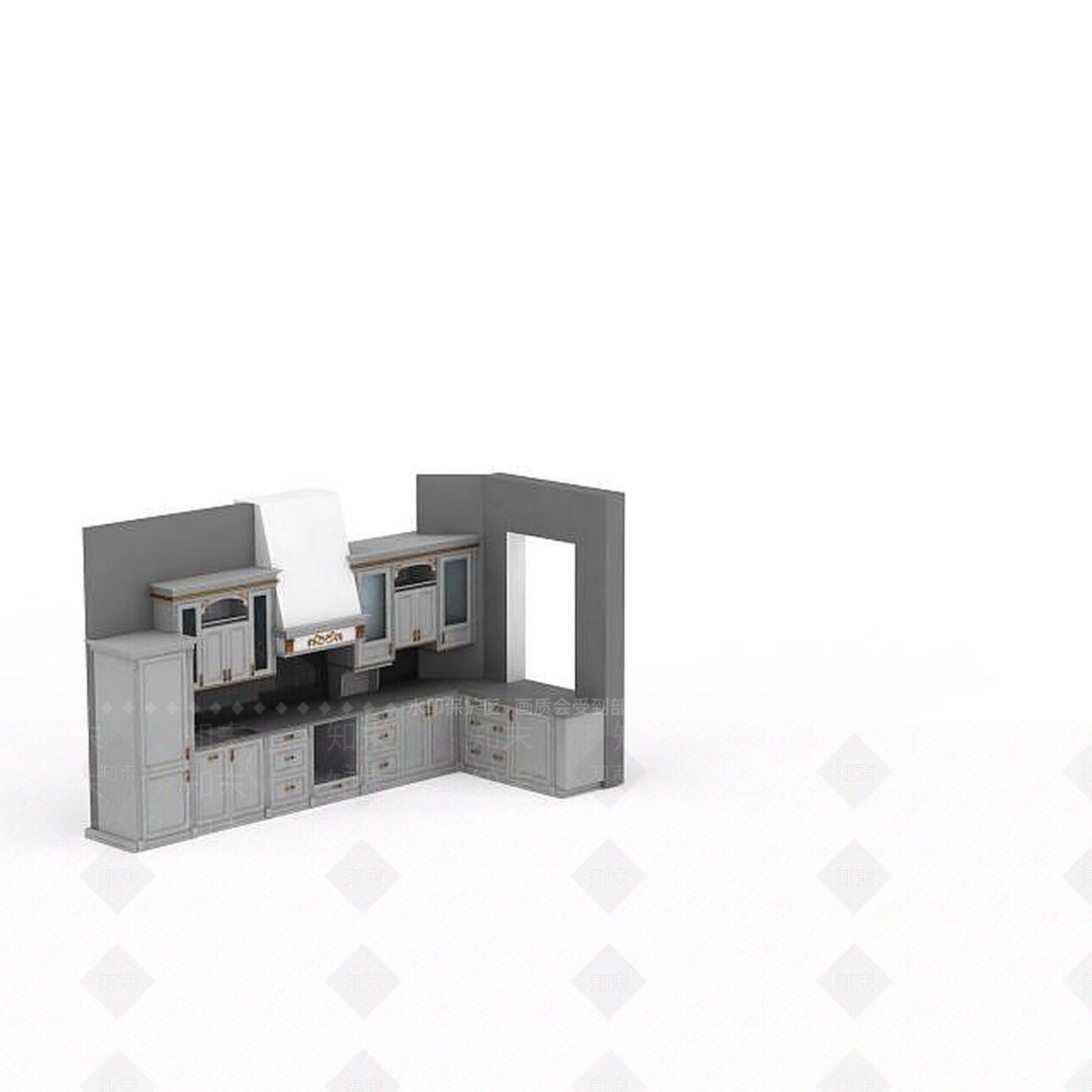 欧式古典欧式厨房3D模型下载【ID:1196732597】