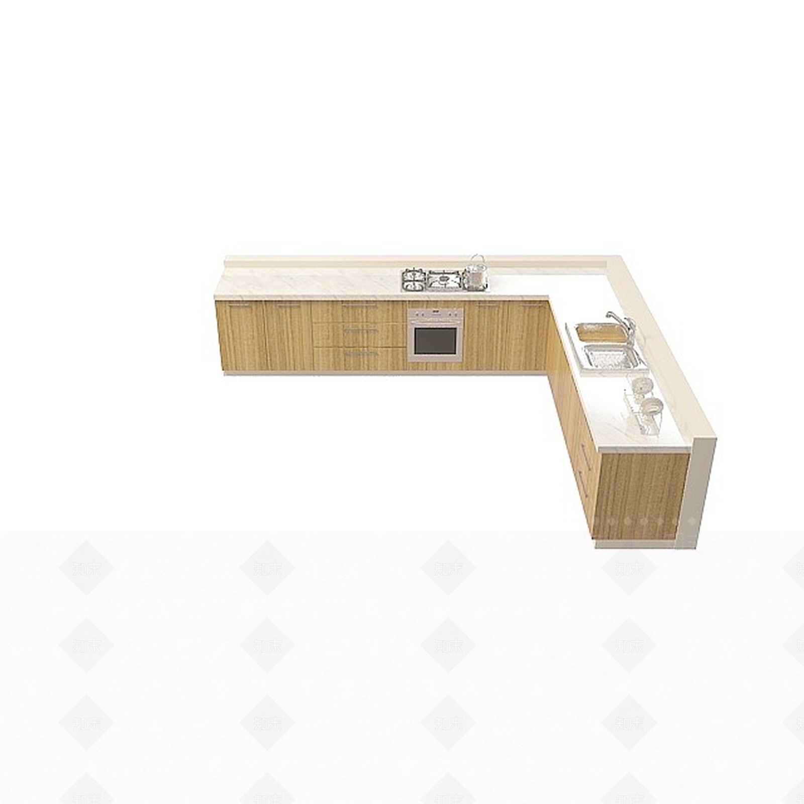 现代简约现代橱柜3D模型下载【ID:1196732569】