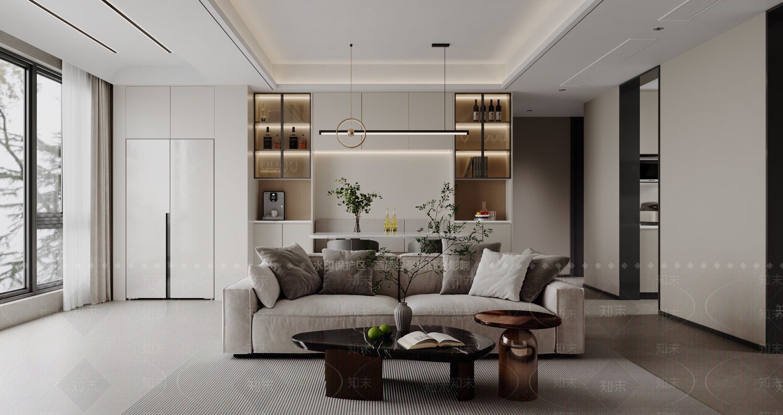 现代简约客餐厅3D模型下载【ID:1196732879】