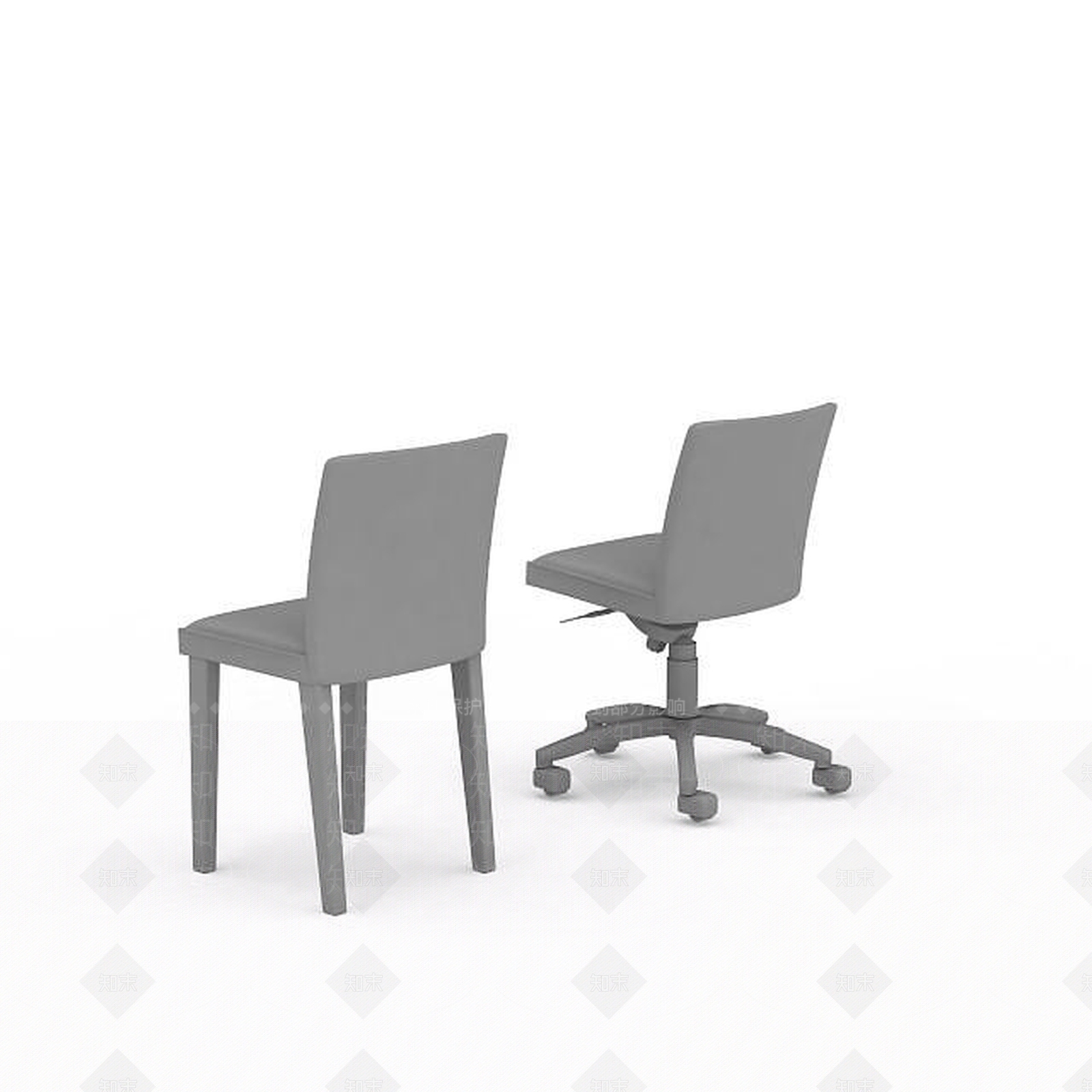 现代公共椅子组合3D模型下载【ID:1196733762】