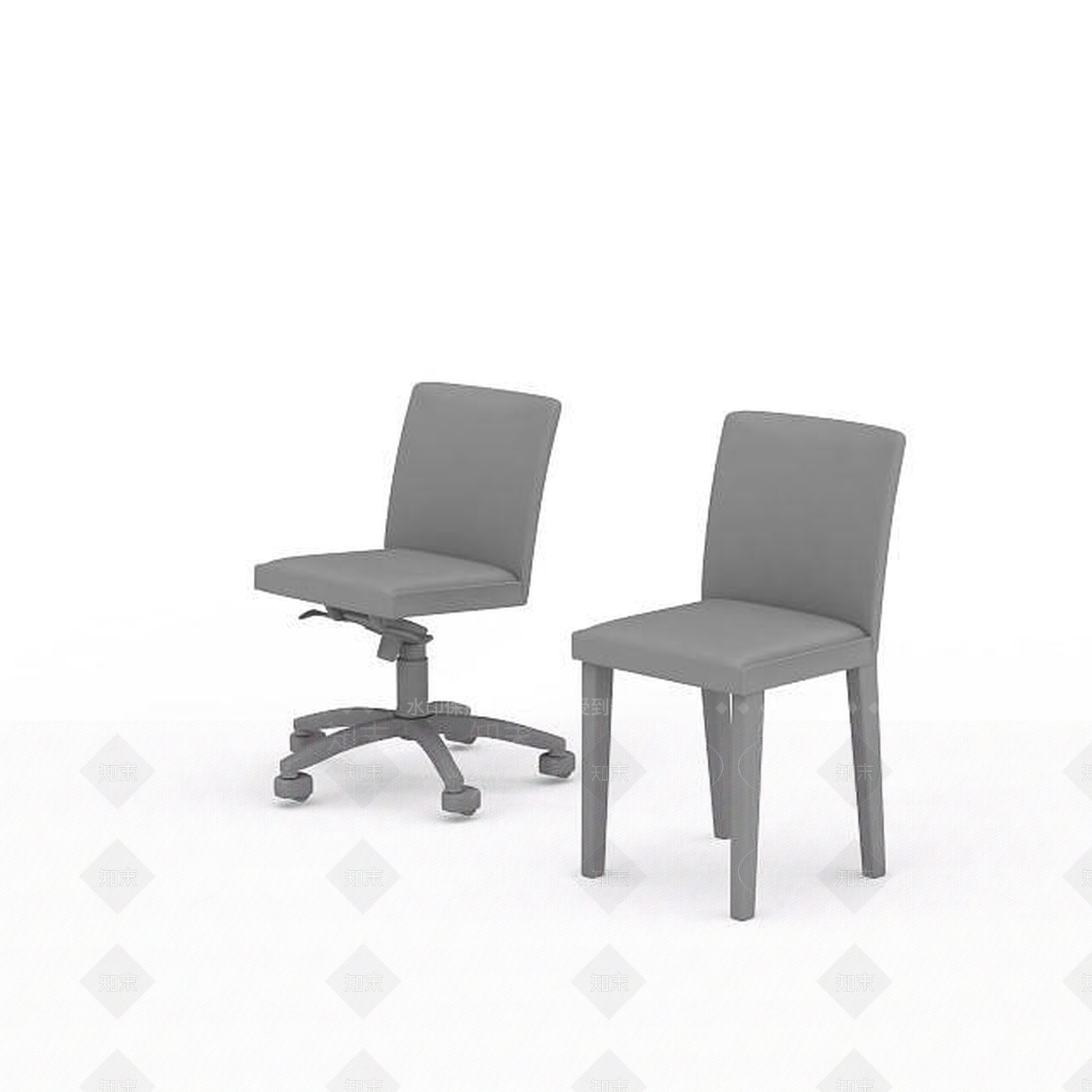 现代公共椅子组合3D模型下载【ID:1196733762】