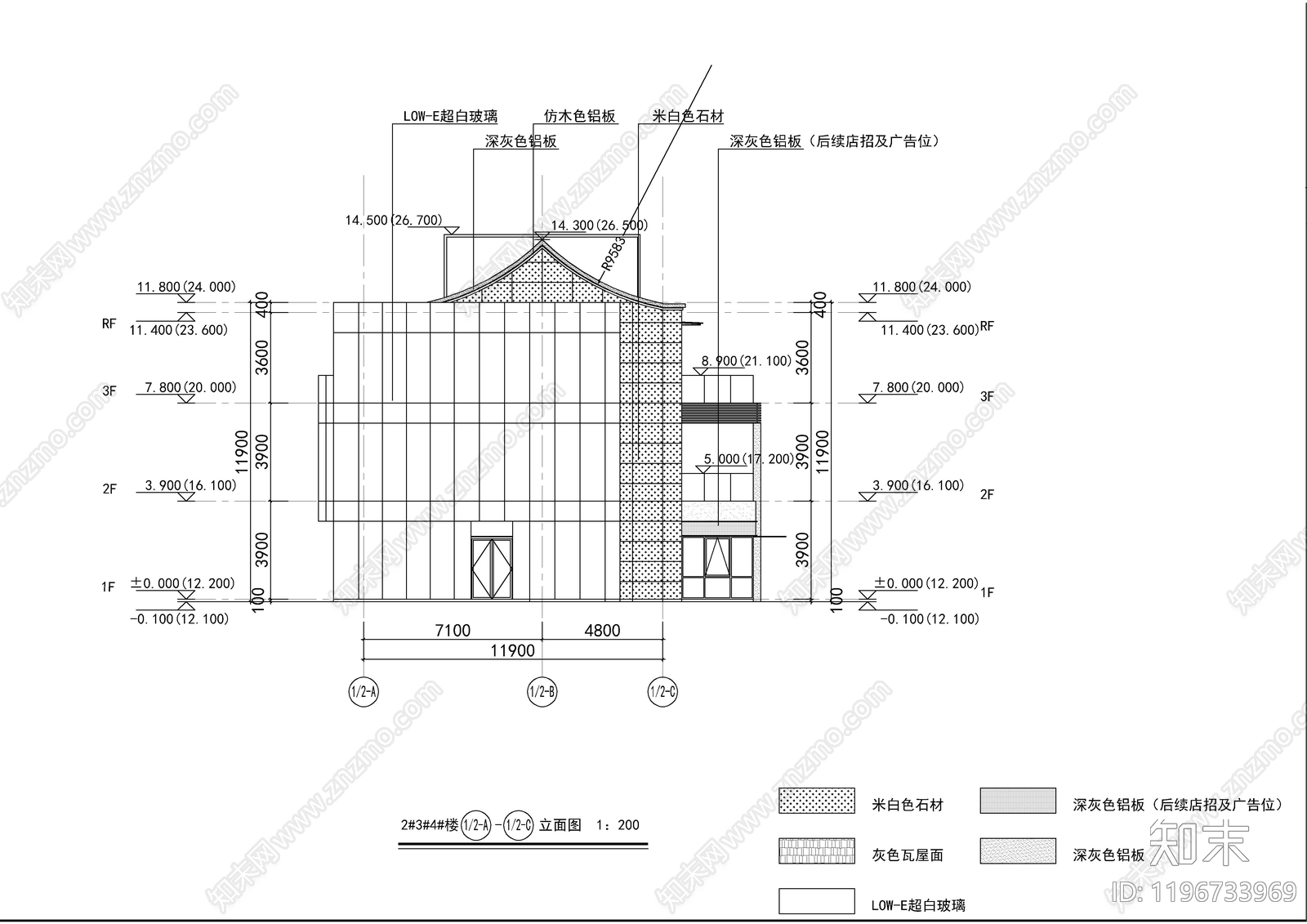 现代商业街cad施工图下载【ID:1196733969】