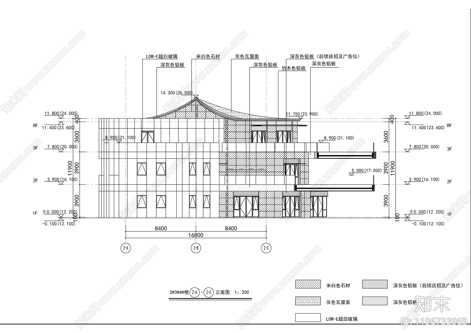 现代商业街cad施工图下载【ID:1196733969】
