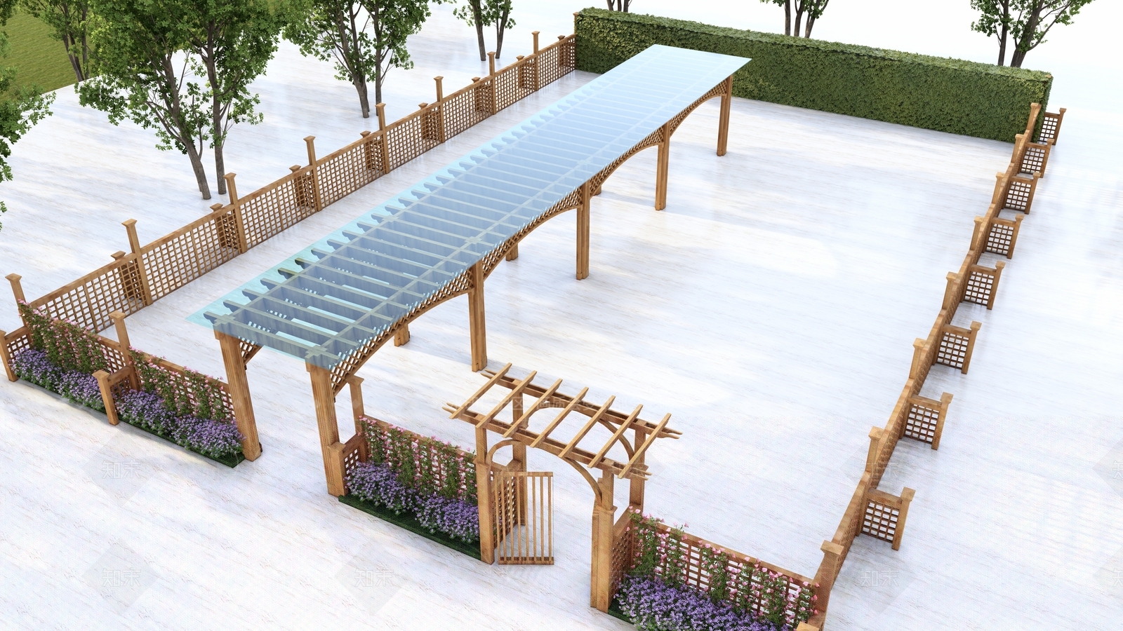 欧式中古廊架SU模型下载【ID:1196743598】