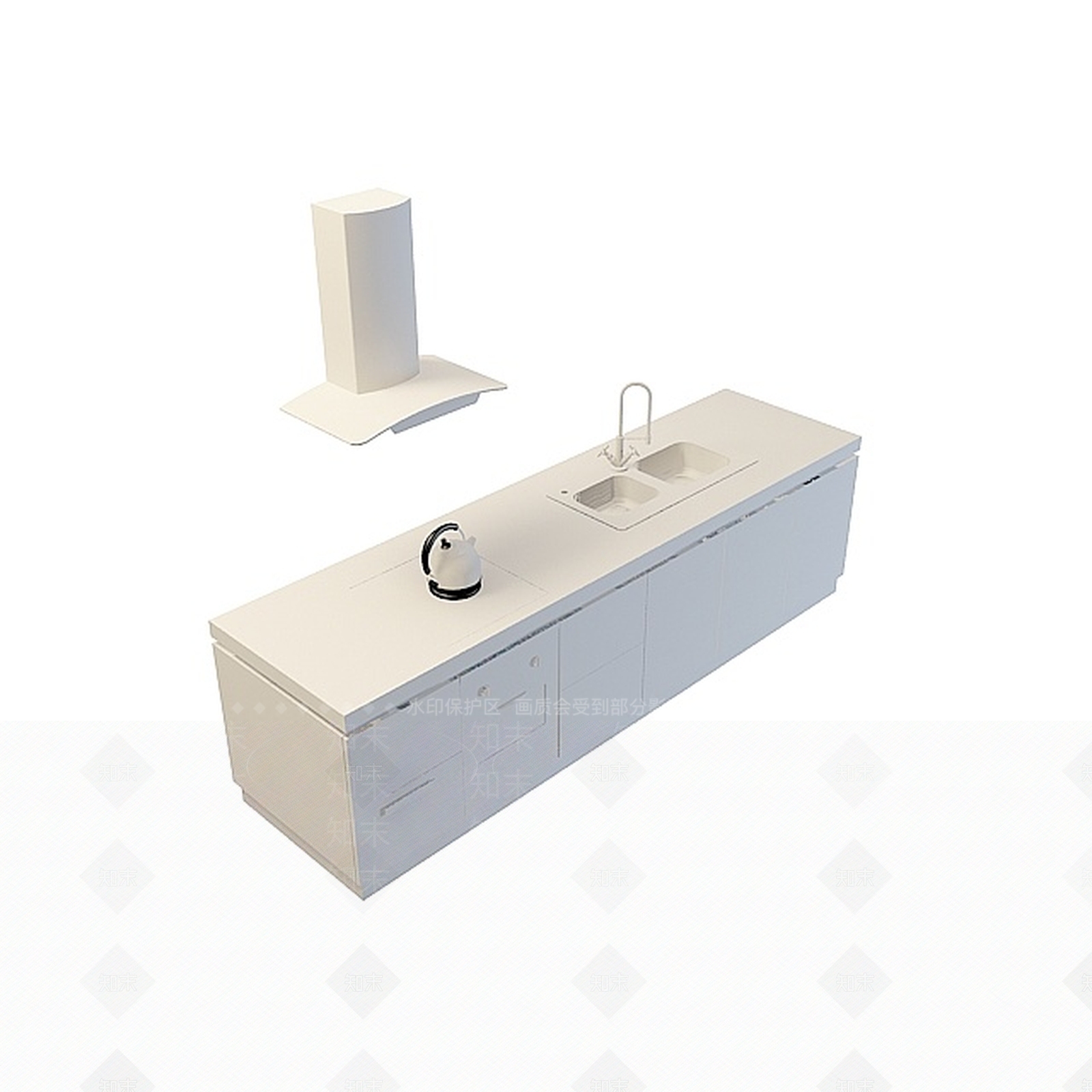 现代小户型橱柜3D模型下载【ID:1196734817】
