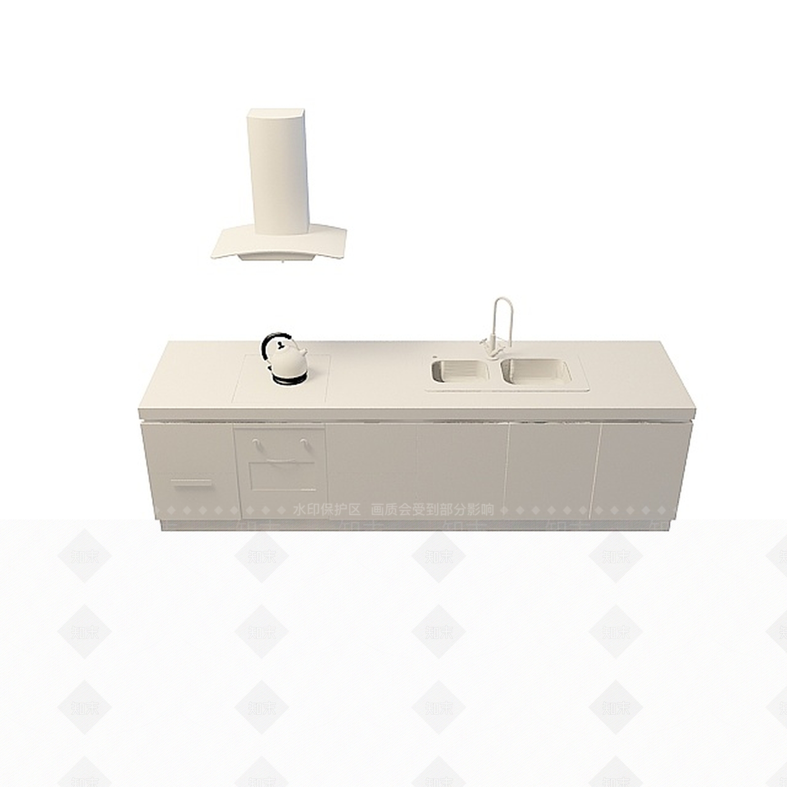 现代小户型橱柜3D模型下载【ID:1196734817】