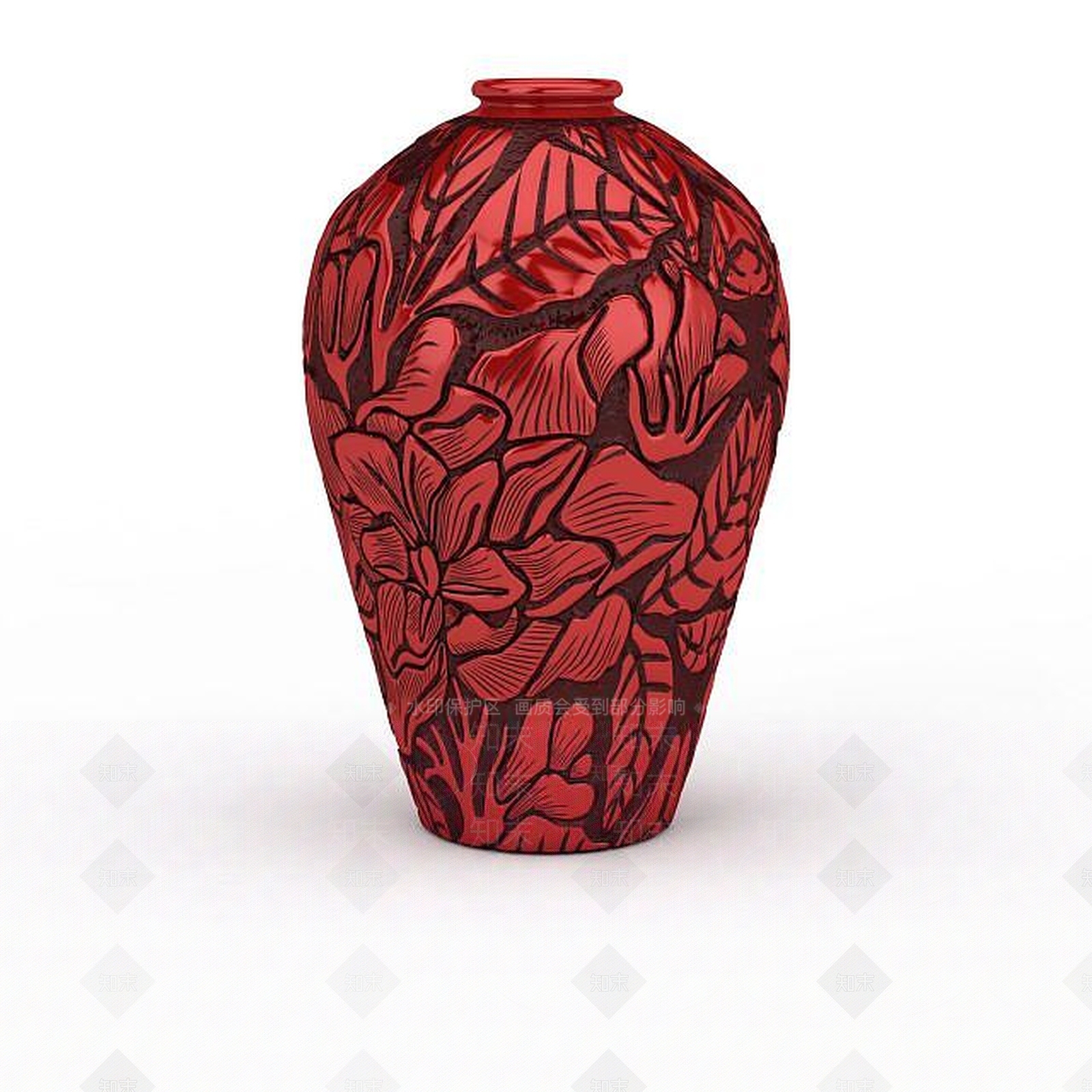 现代红色花瓶3D模型下载【ID:1196735110】