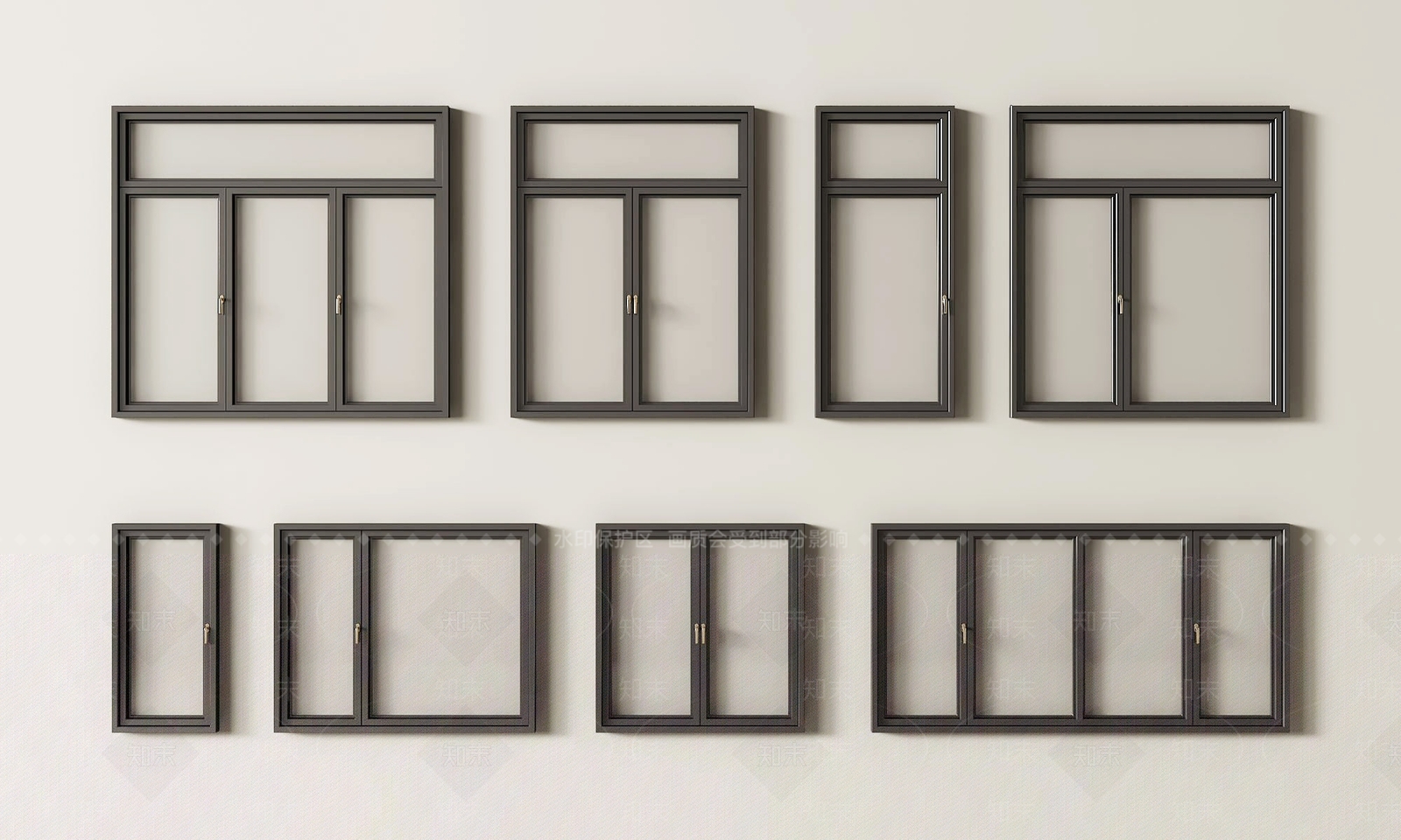 现代平开窗3D模型下载【ID:1196735535】