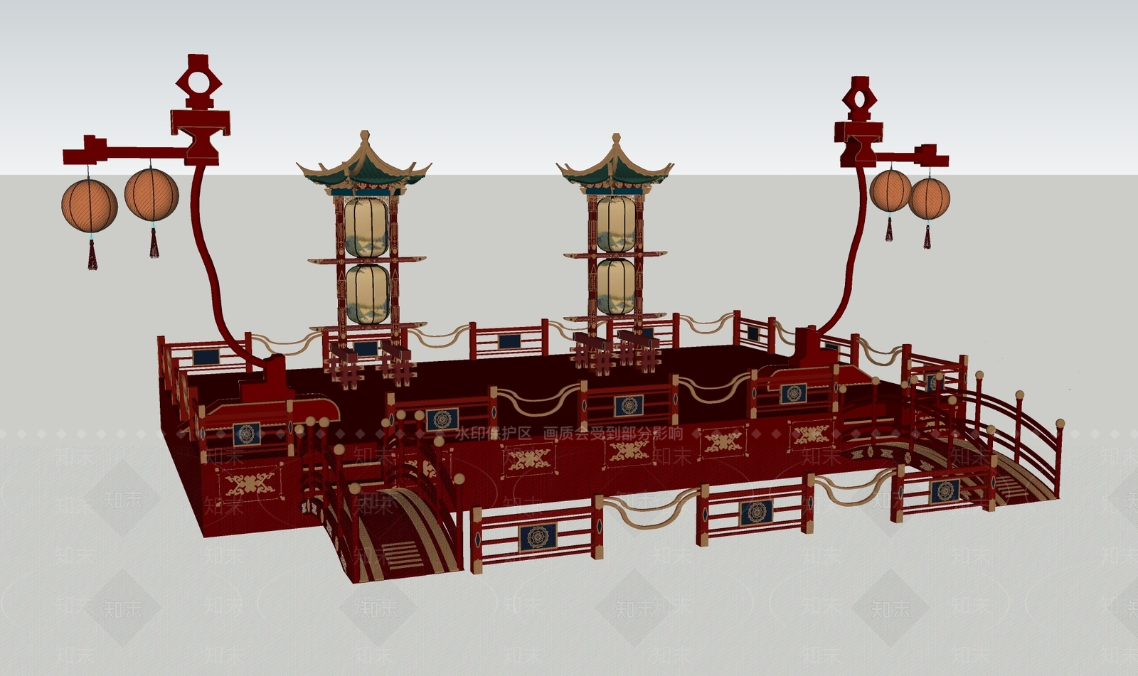 新中式灯具组合SU模型下载【ID:1196735676】