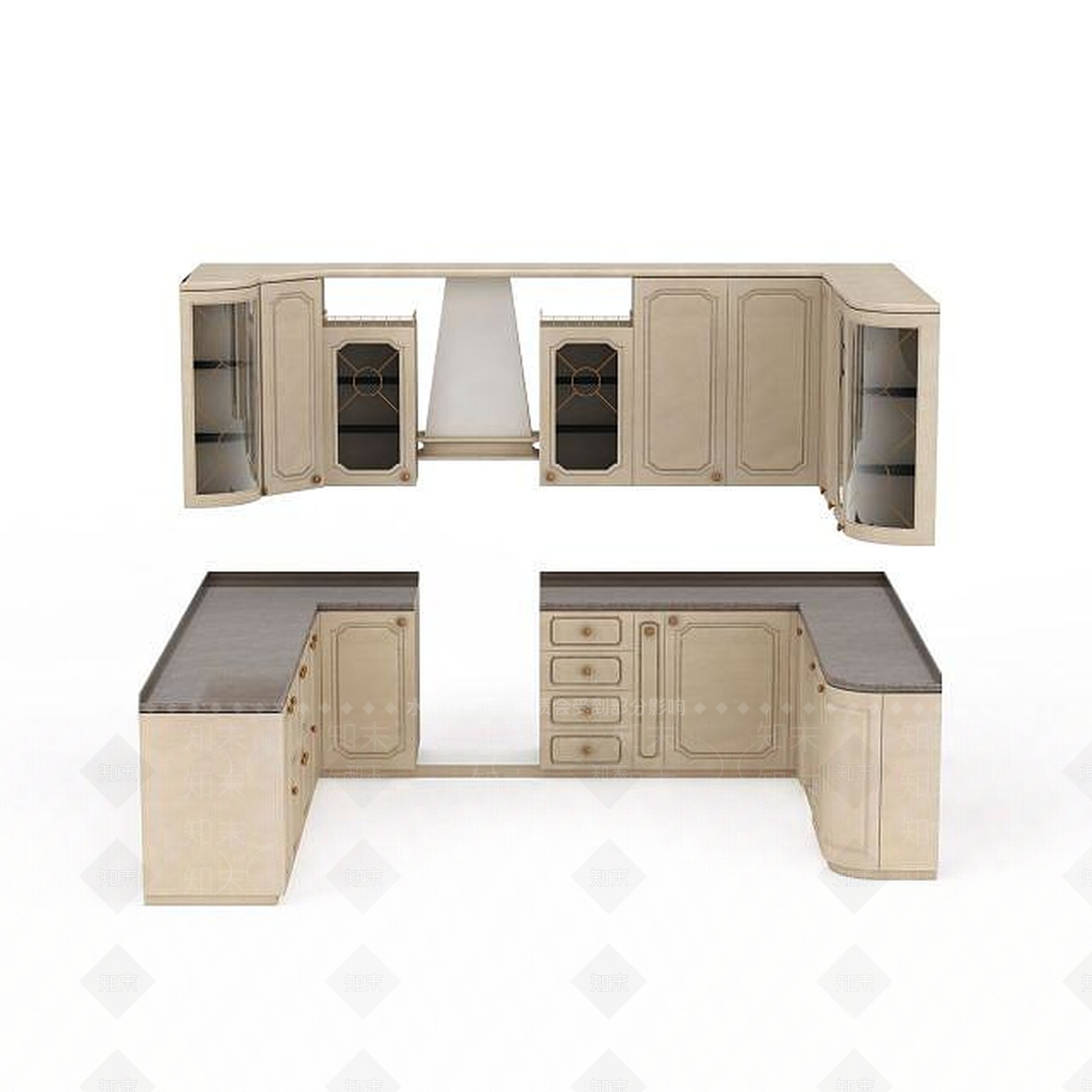 欧式古典欧式厨房3D模型下载【ID:1196735409】