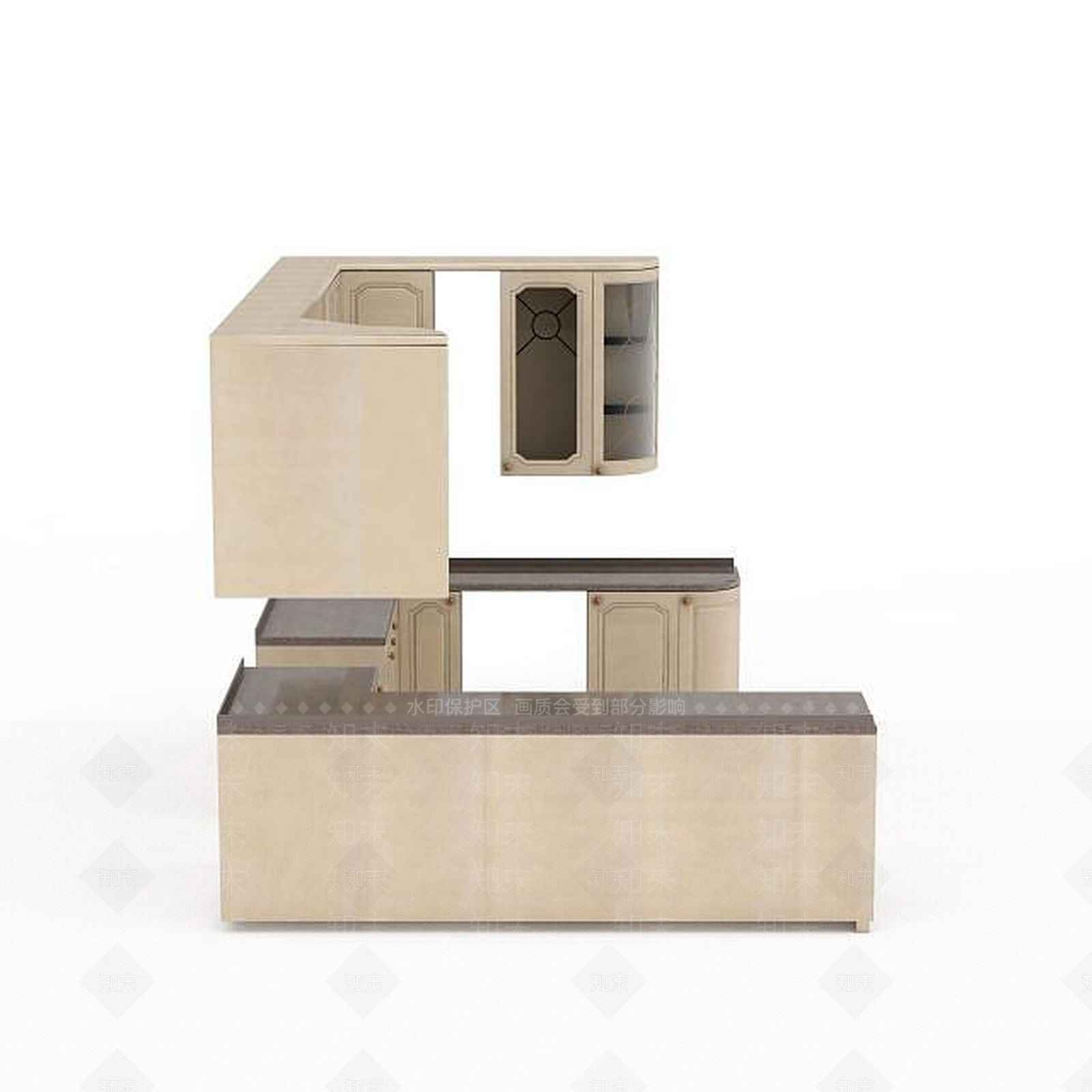 欧式古典欧式厨房3D模型下载【ID:1196735409】