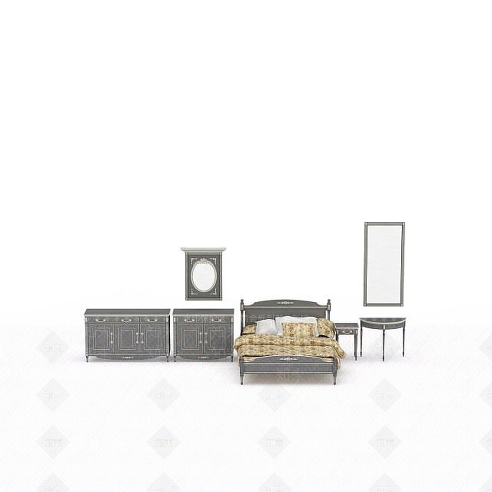 现代简约风格卧室3D模型下载【ID:1196735598】
