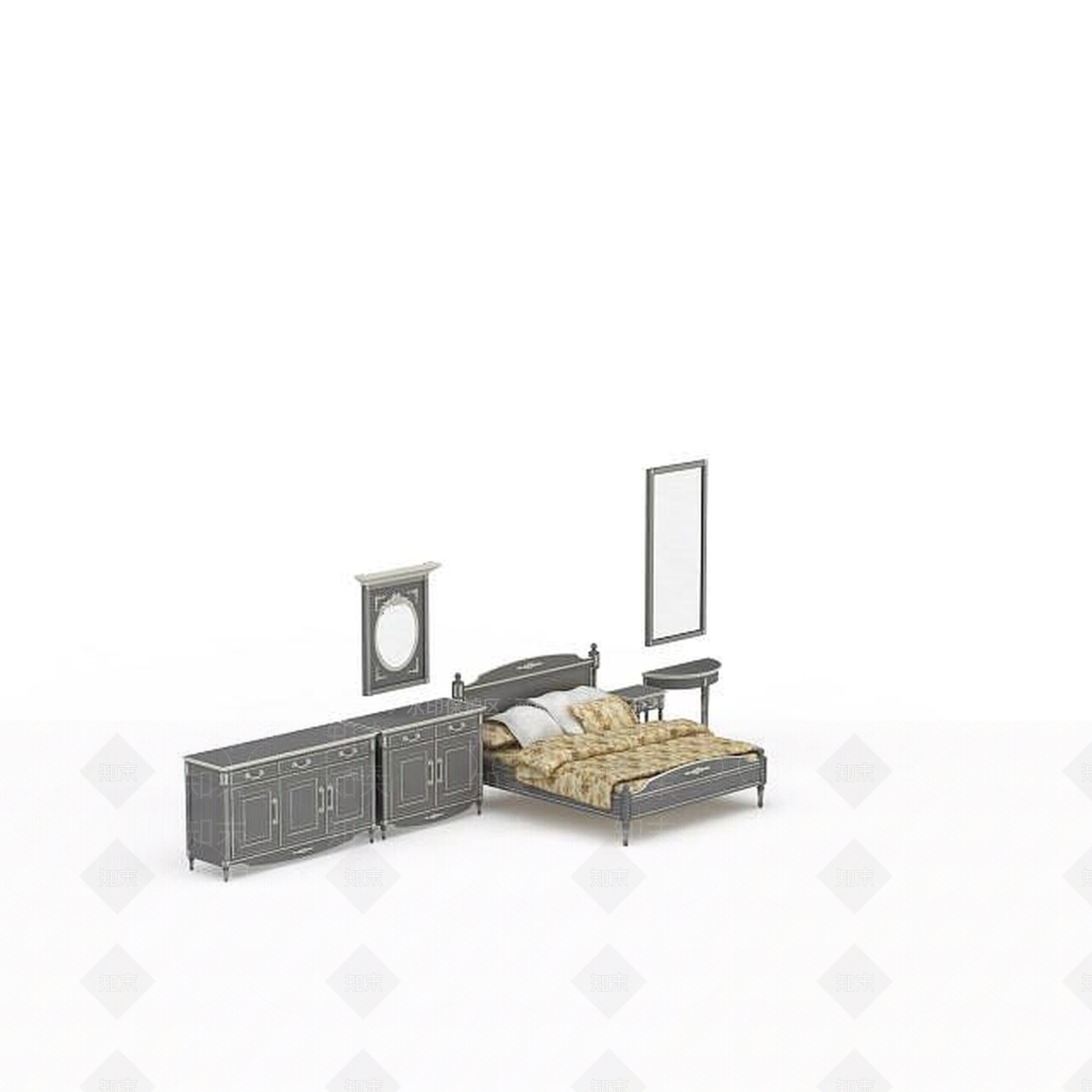 现代简约风格卧室3D模型下载【ID:1196735598】