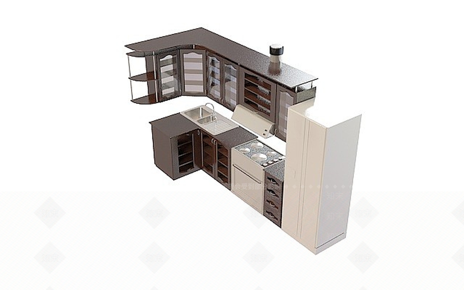现代古典橱柜3D模型下载【ID:1196735709】