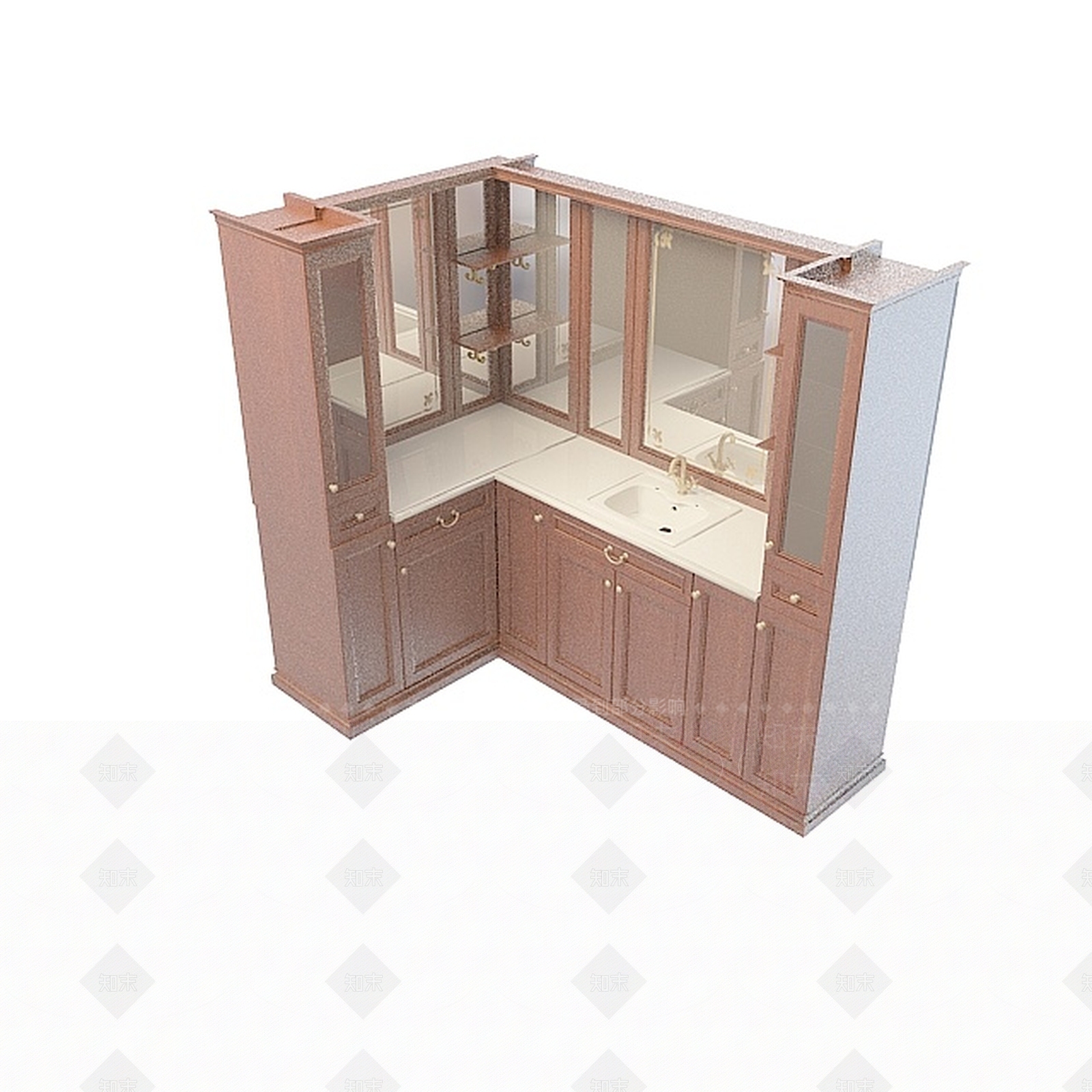 中式橱柜3D模型下载【ID:1196736007】