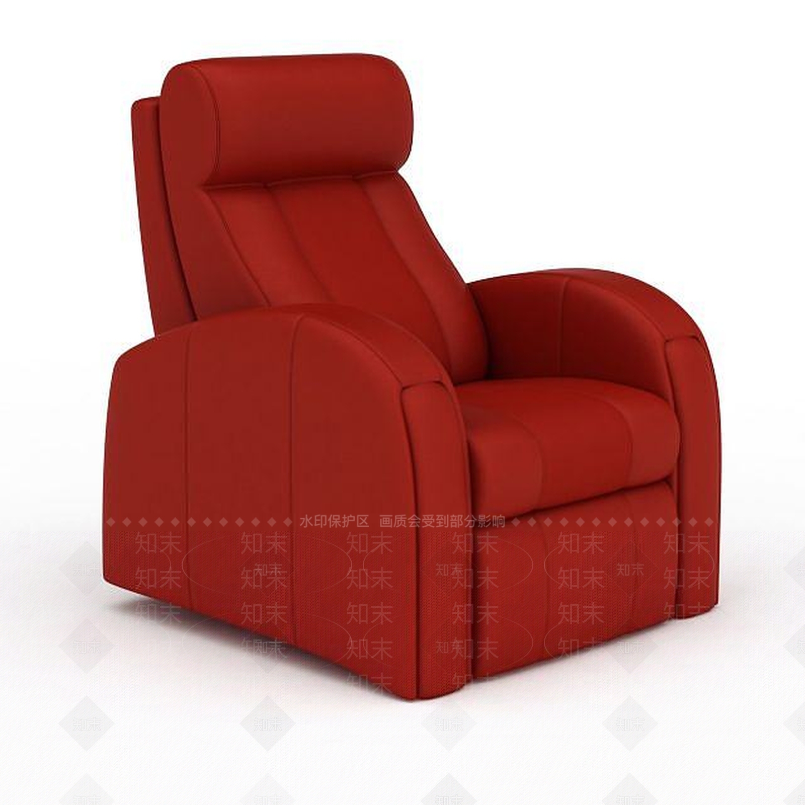 现代红色单人沙发3D模型下载【ID:1196736881】