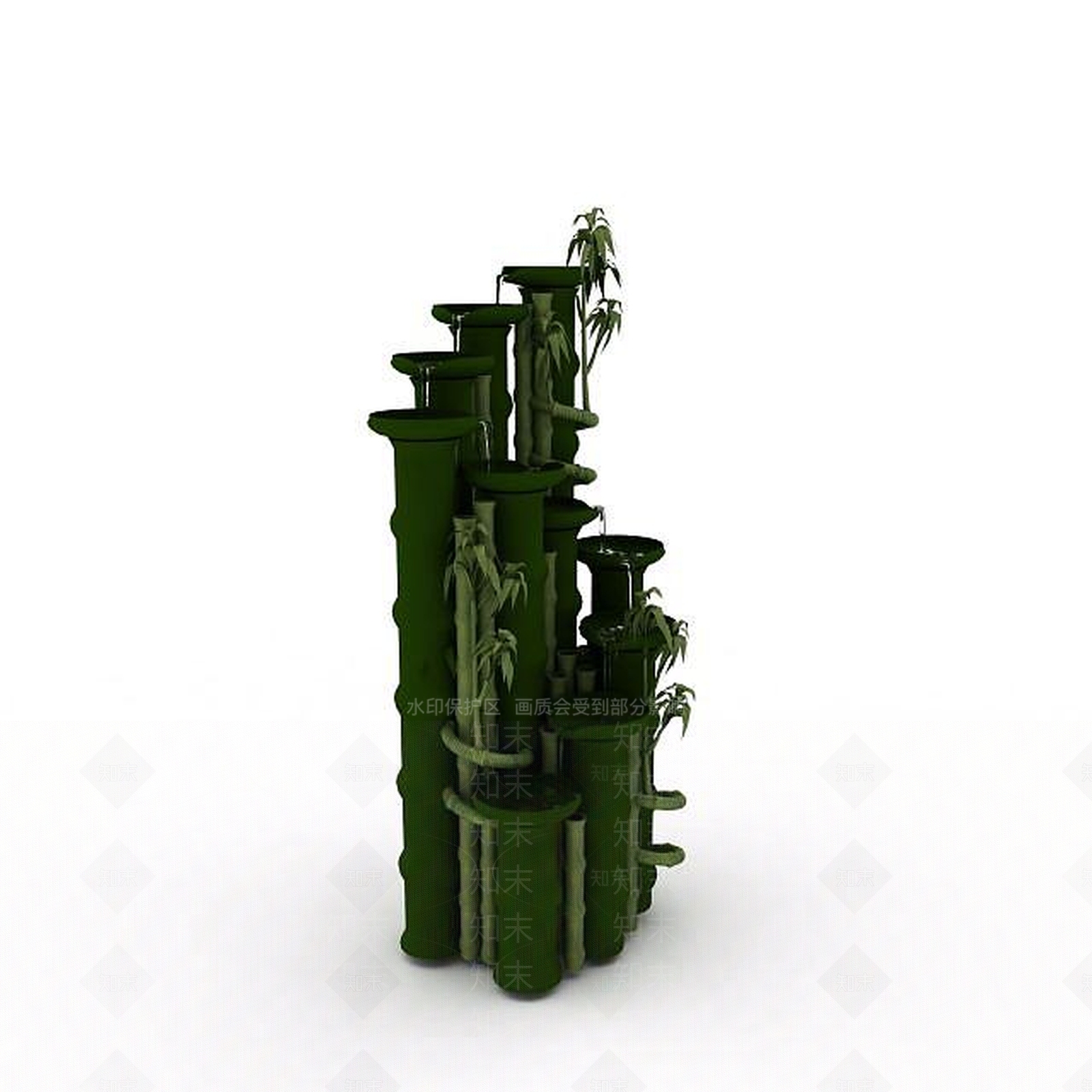 现代竹子堆装饰品3D模型下载【ID:1196737169】