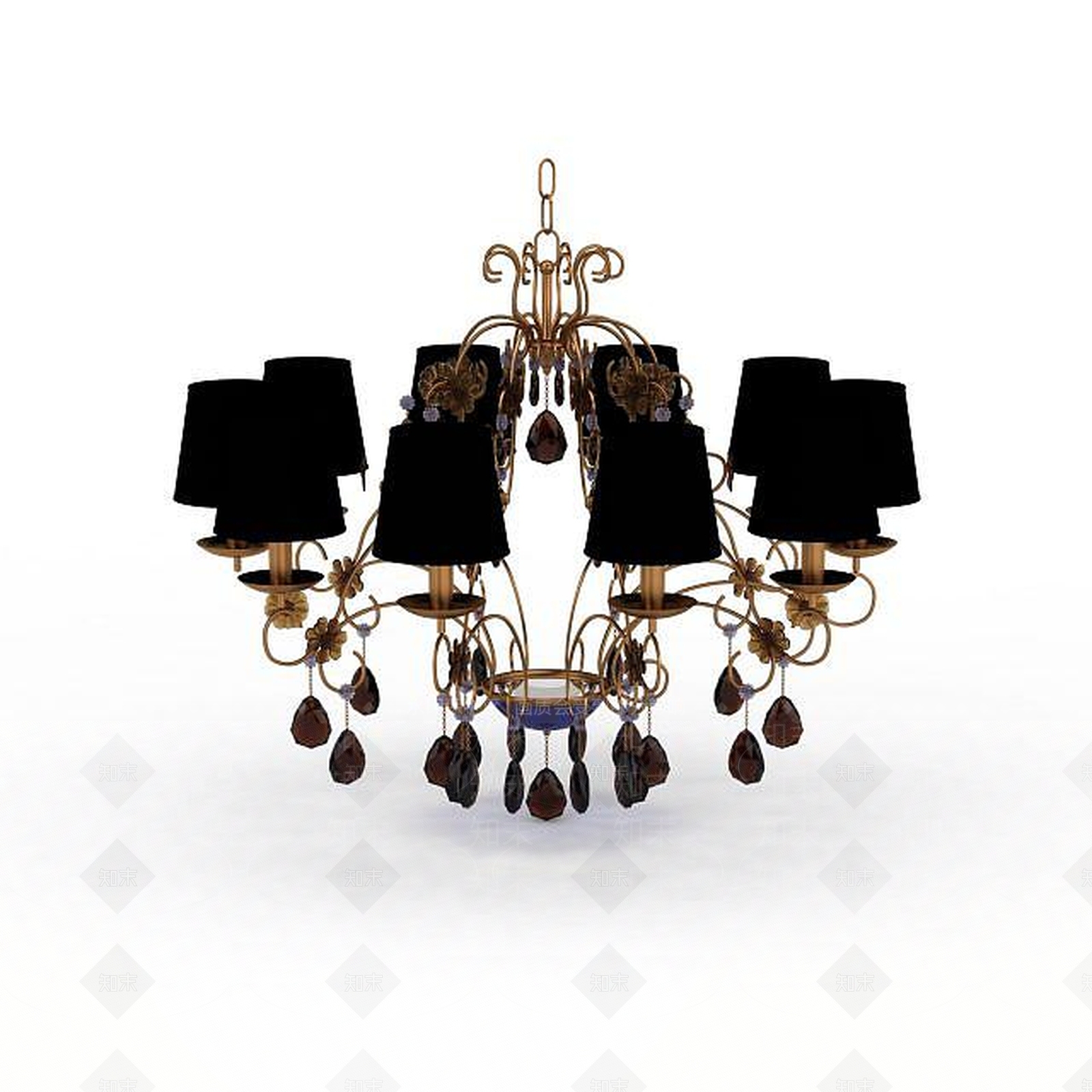 现代客厅奢华吊灯3D模型下载【ID:1196737282】