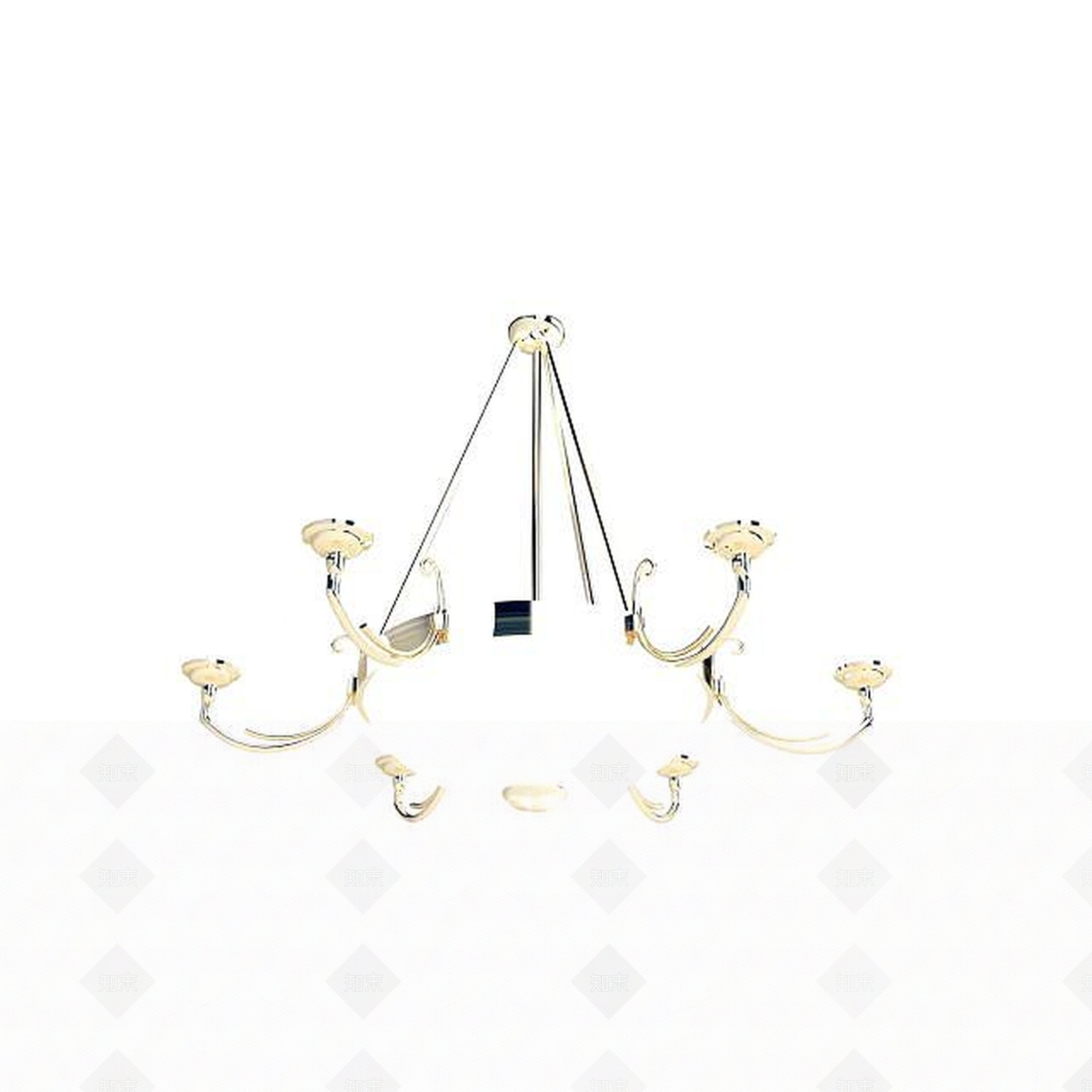 欧式古典欧式客厅吊灯3D模型下载【ID:1196738291】