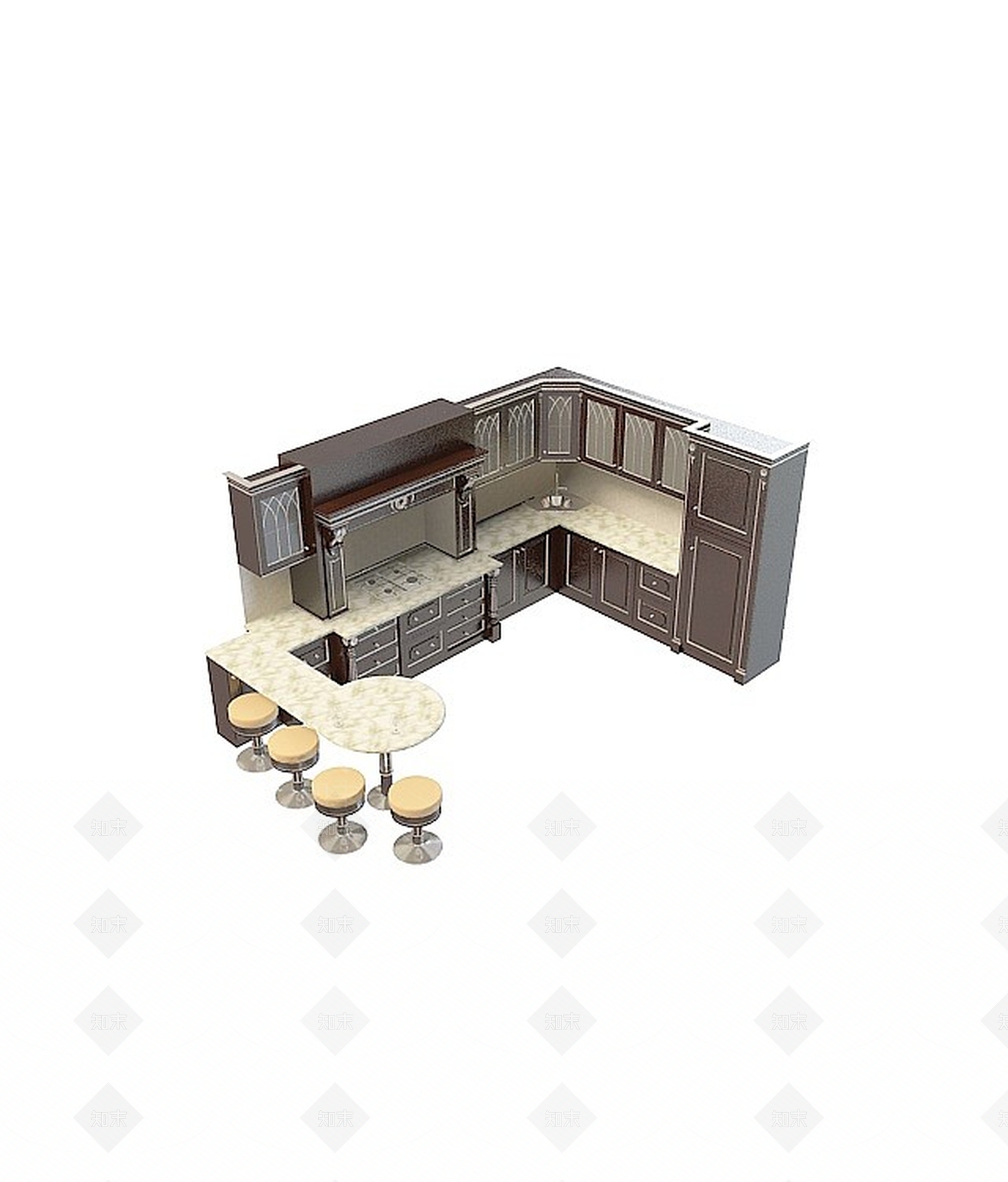 中式古典橱柜3D模型下载【ID:1196738295】