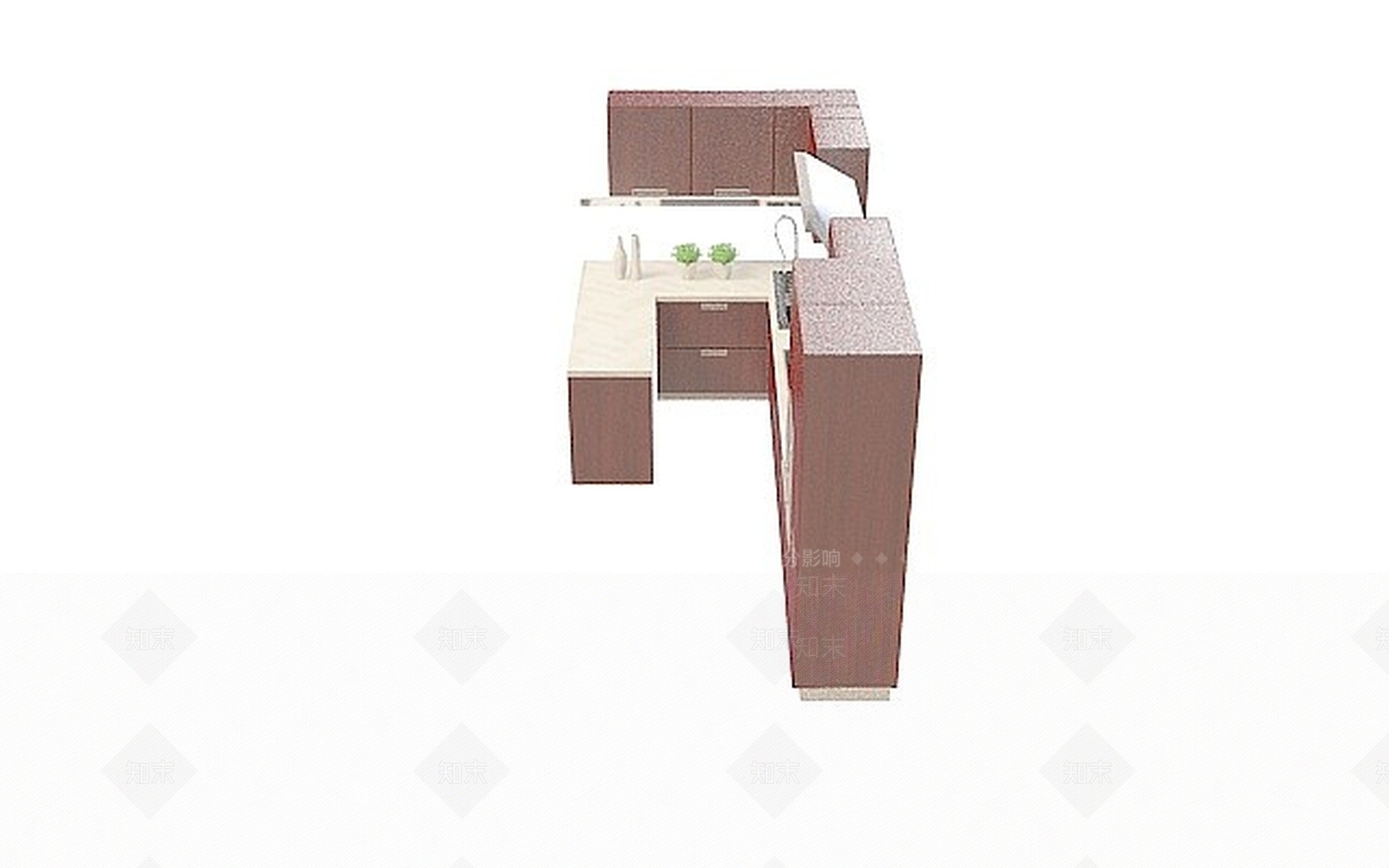 中式实木橱柜3D模型下载【ID:1196739405】