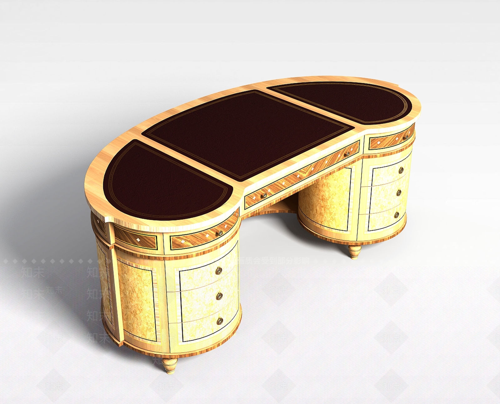 欧式古典欧式奢华办公桌3D模型下载【ID:1196739569】