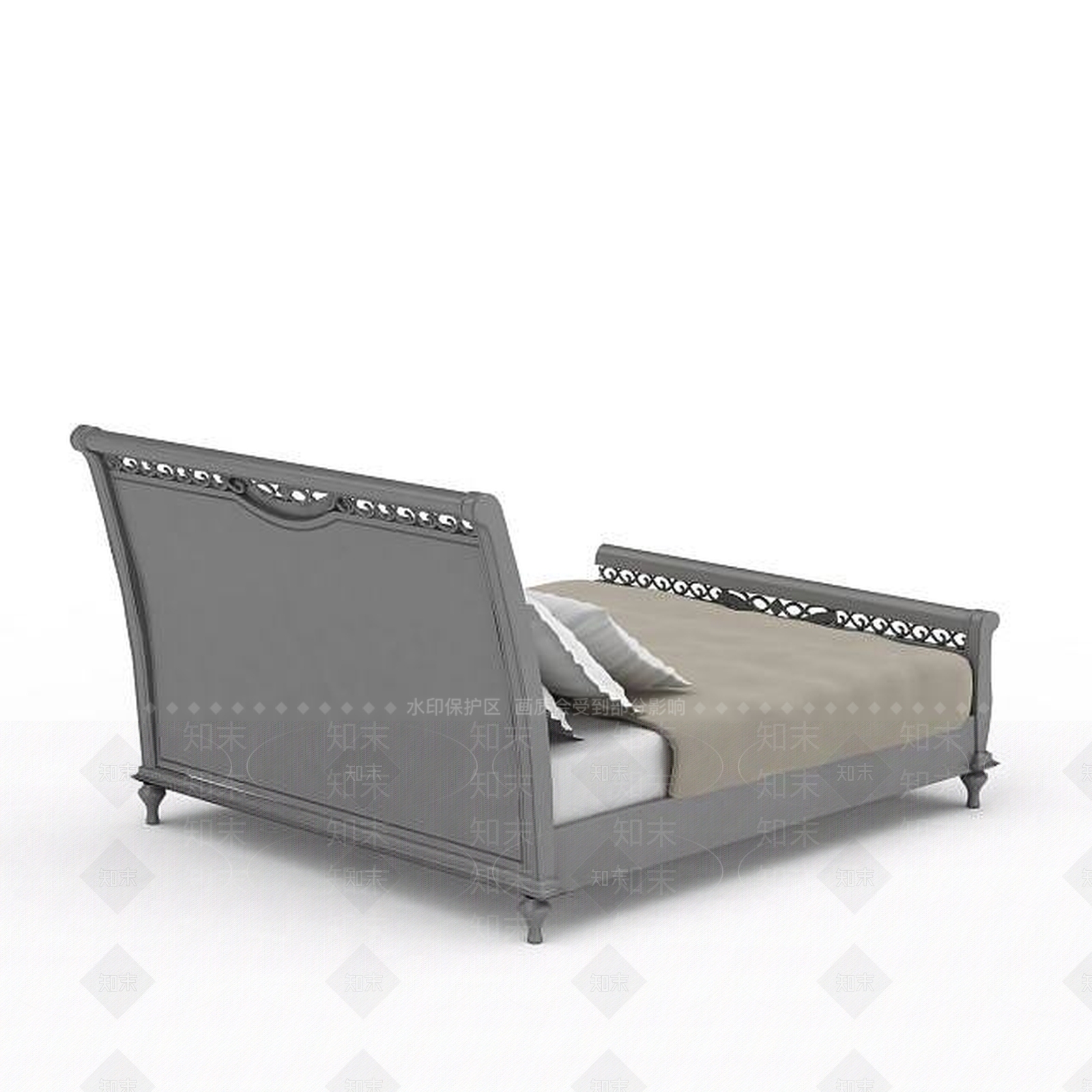 现代卧室简约床3D模型下载【ID:1196740182】