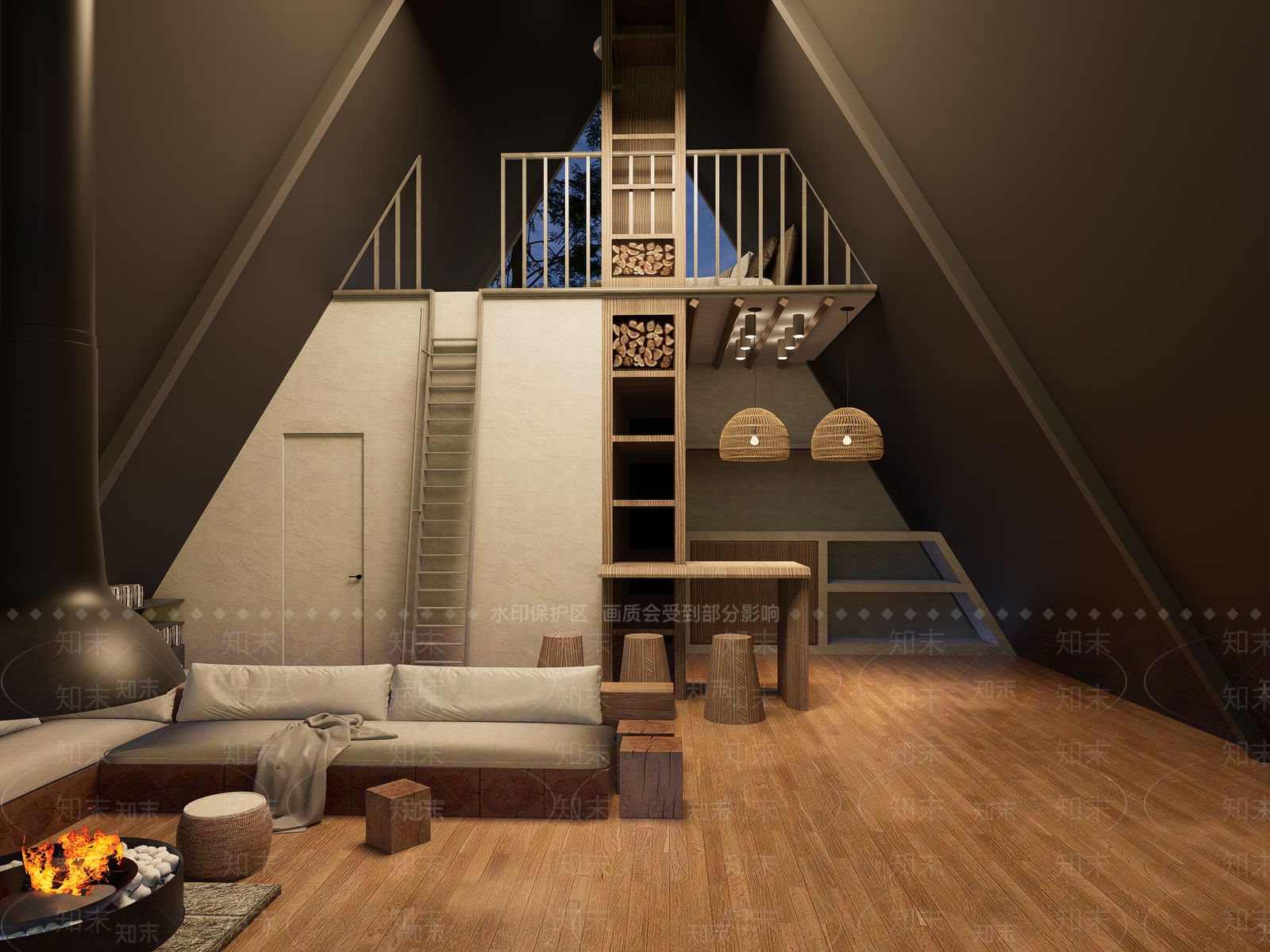 现代树屋SU模型下载【ID:1196742024】