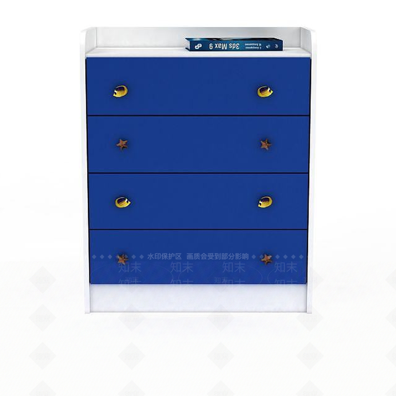 现代水手风格抽屉柜3D模型下载【ID:1196742072】