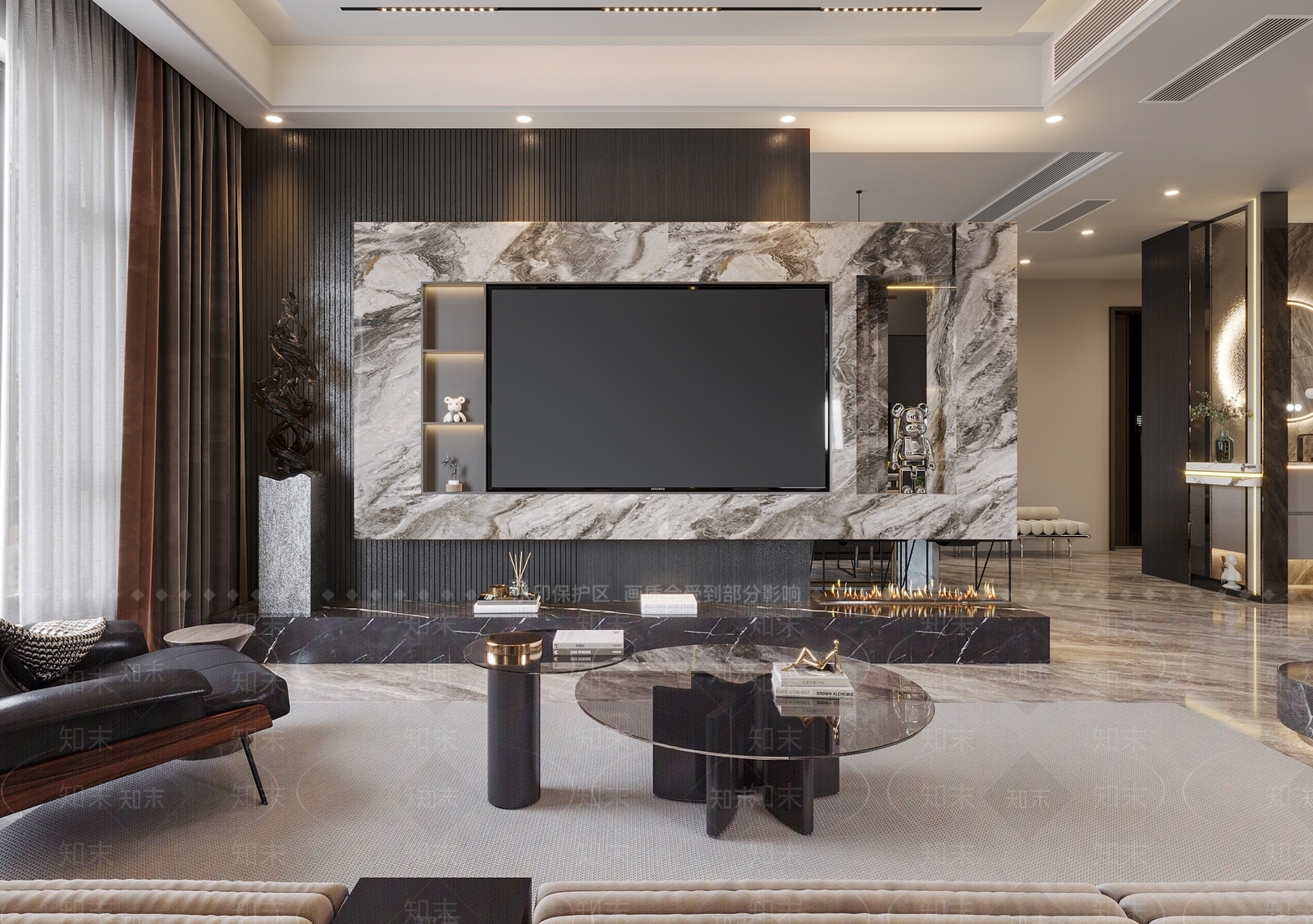 美式欧式家居客厅3D模型下载【ID:1196742843】