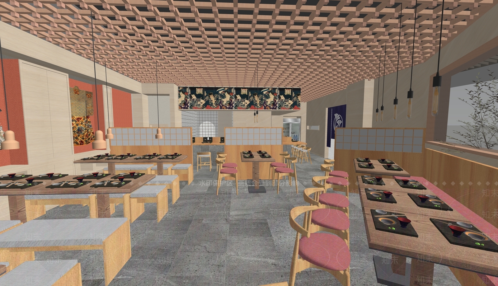 日式日料店SU模型下载【ID:1196746003】