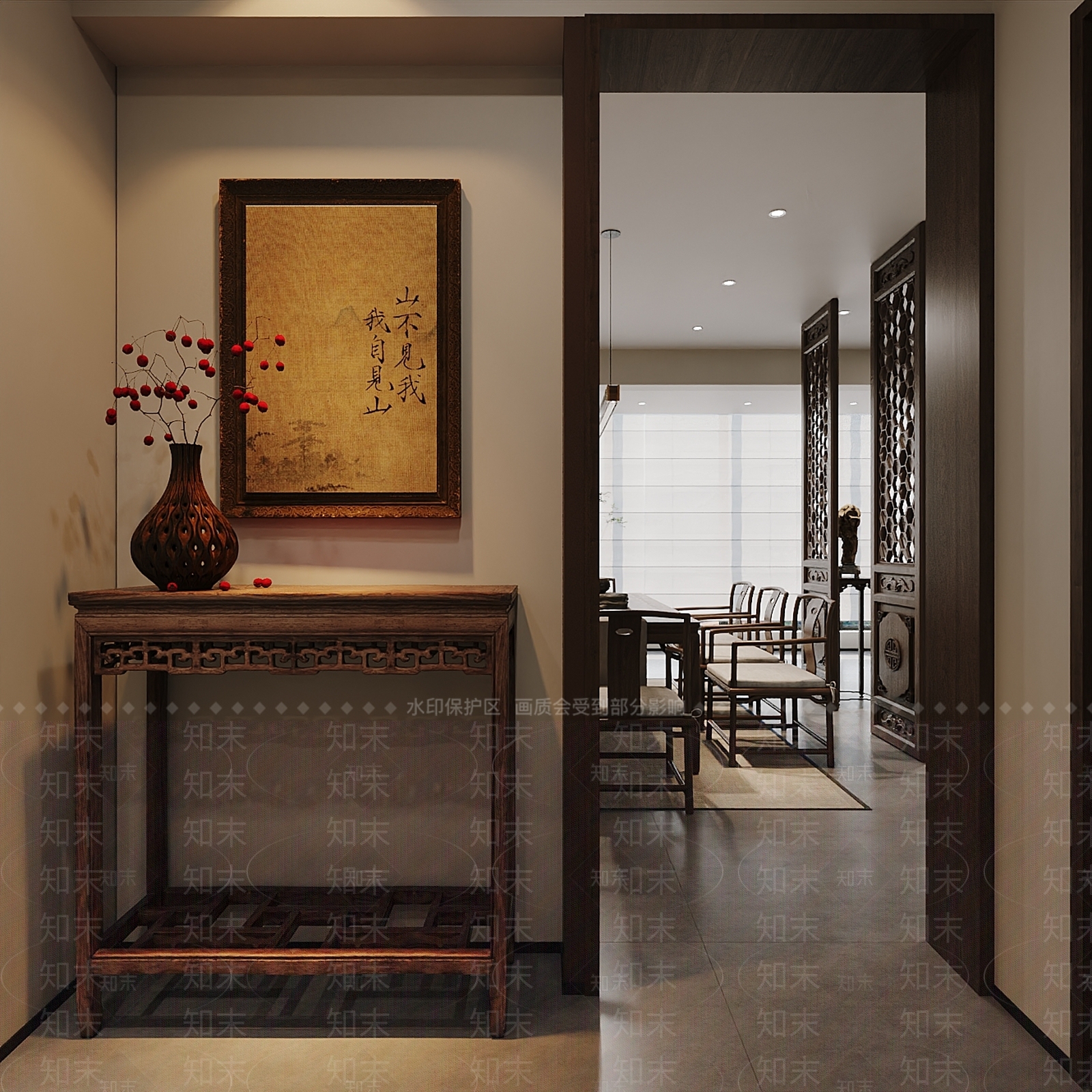 新中式中式条案3D模型下载【ID:1196746513】