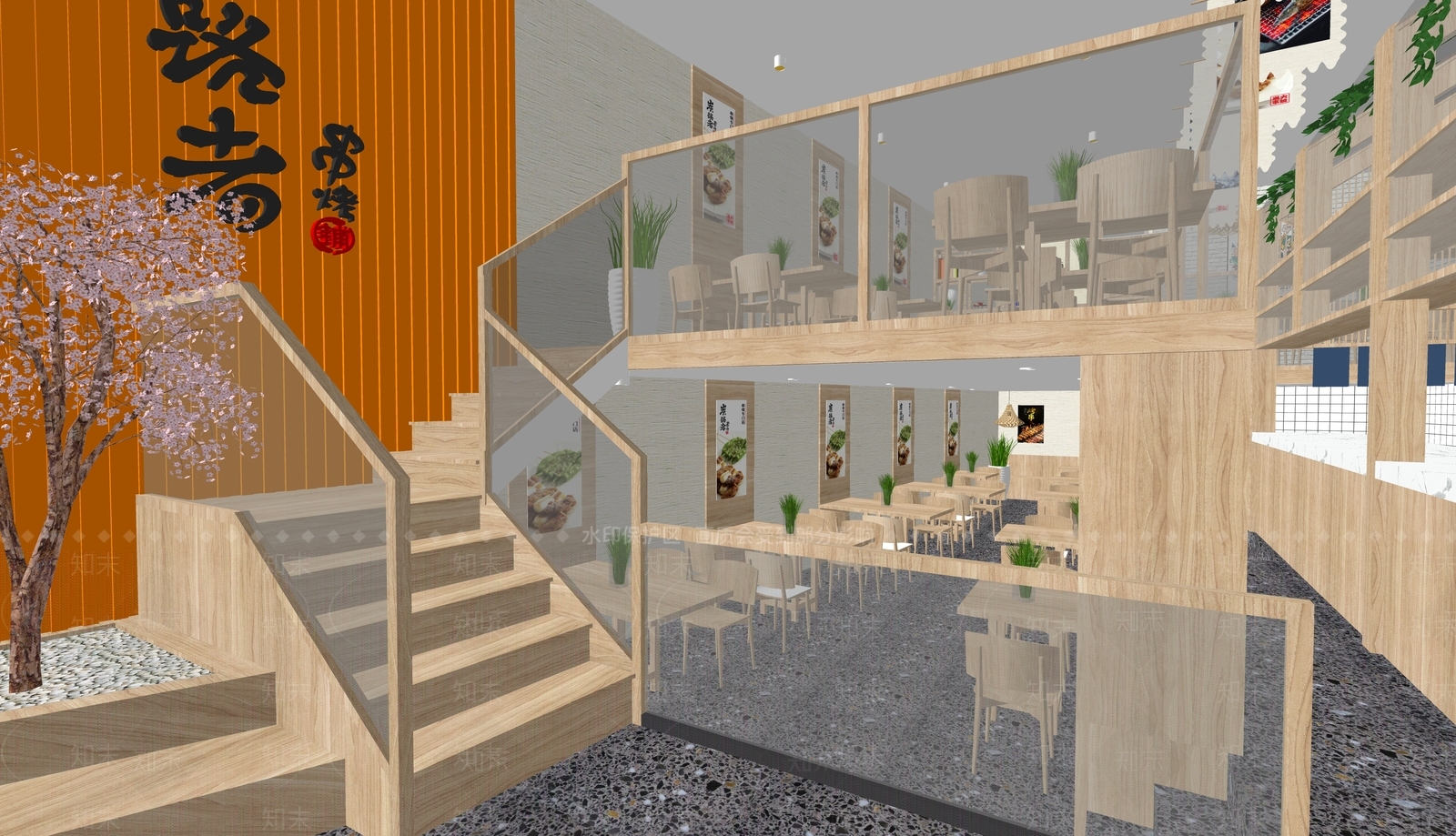 日式原木日料店SU模型下载【ID:1196747806】