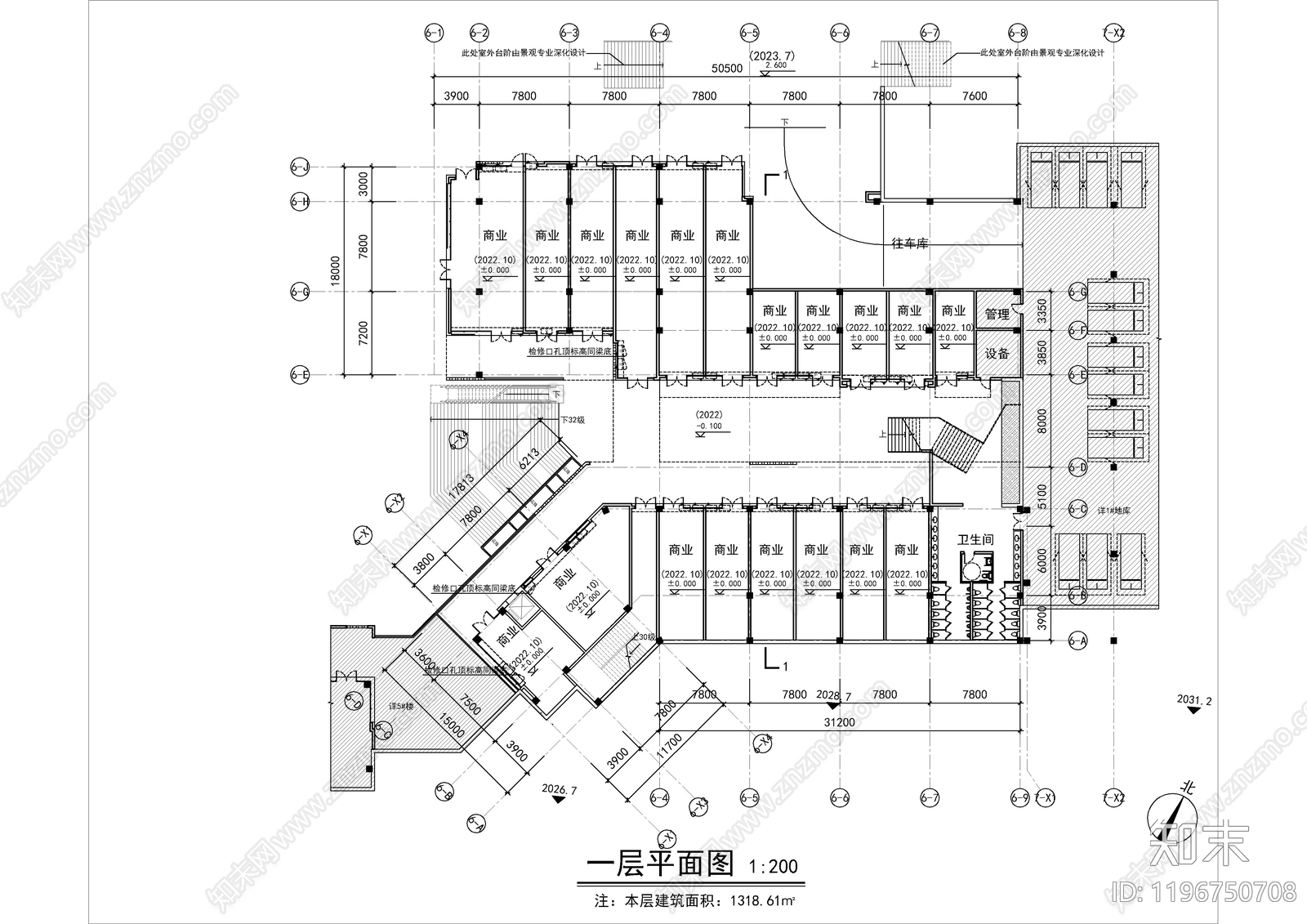 现代商业街cad施工图下载【ID:1196750708】