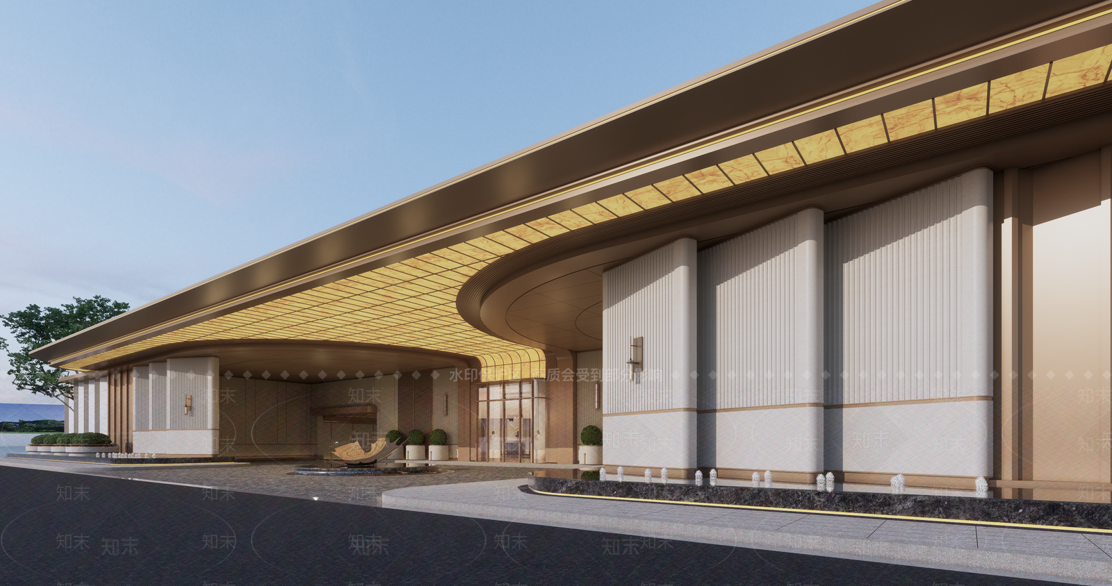 现代轻奢入口大门SU模型下载【ID:1196751034】