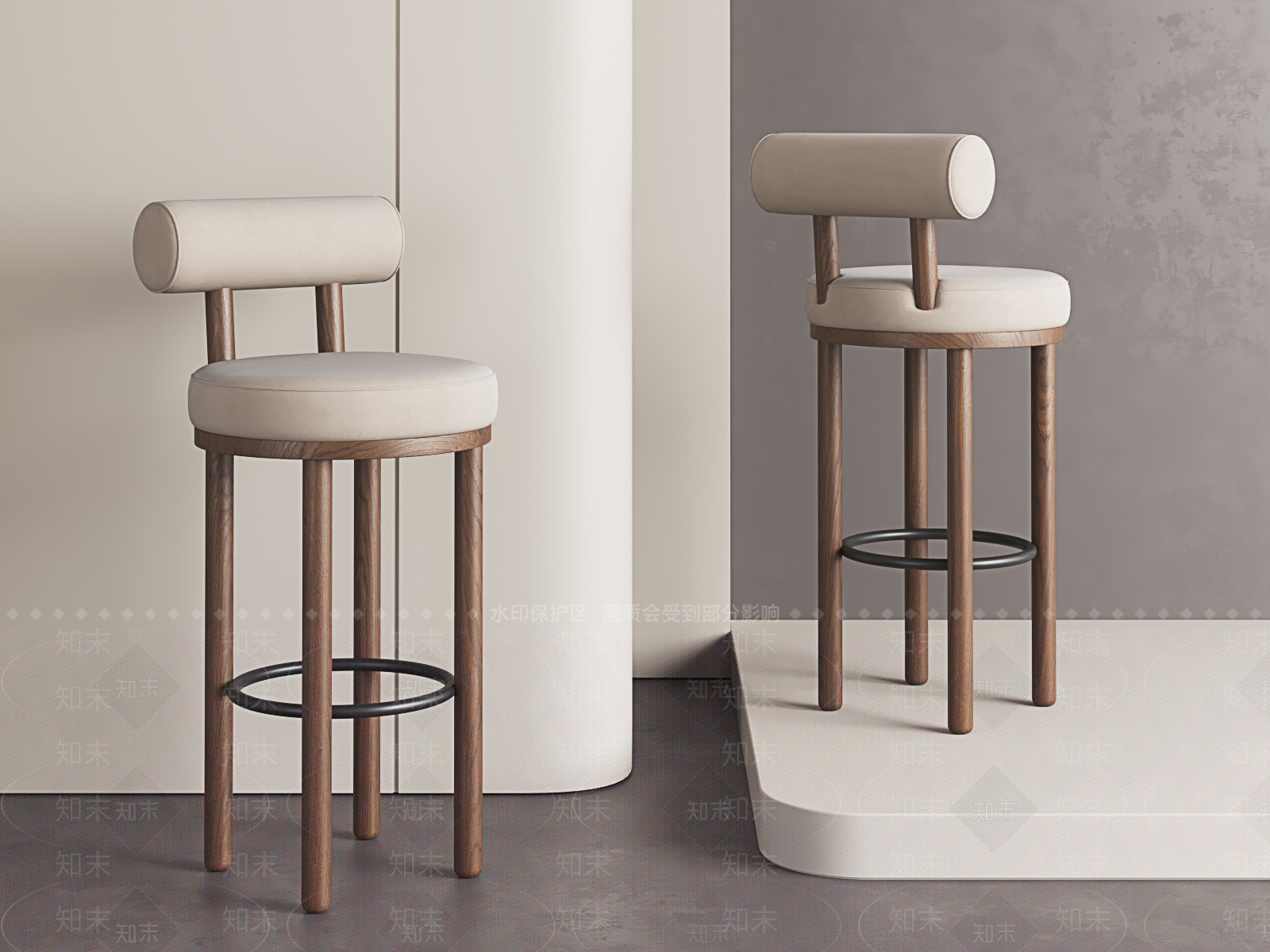 复古中古吧凳SU模型下载【ID:1196751339】