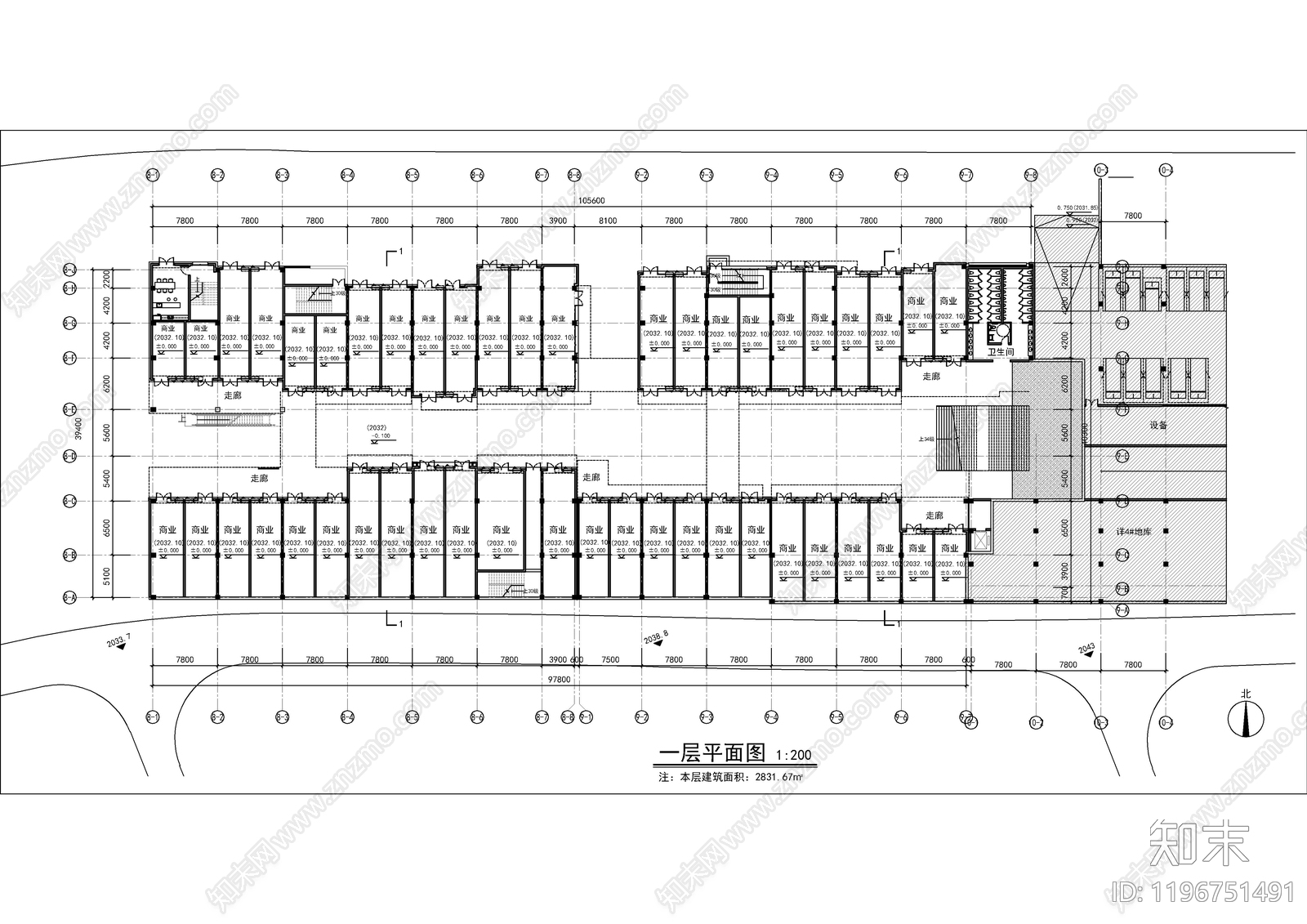现代商业街cad施工图下载【ID:1196751491】