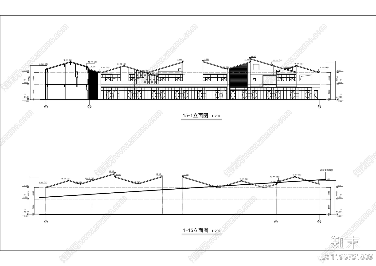 现代商业街cad施工图下载【ID:1196751809】