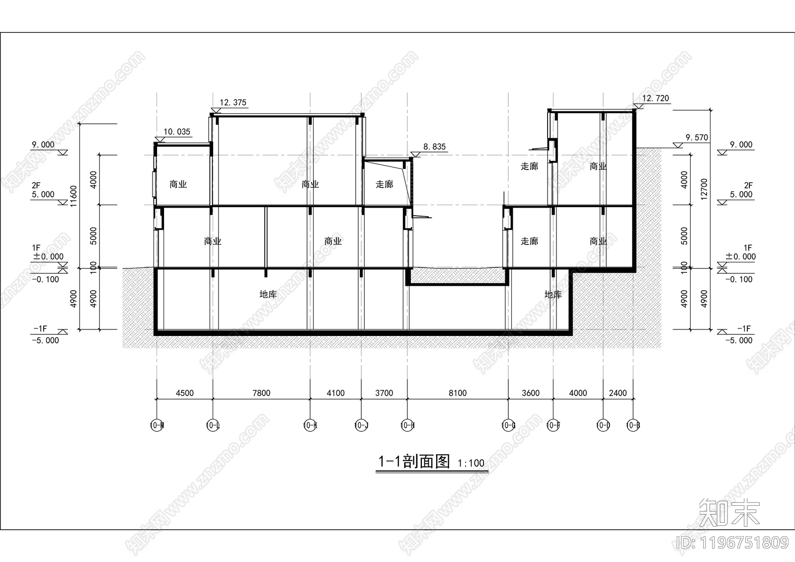 现代商业街cad施工图下载【ID:1196751809】