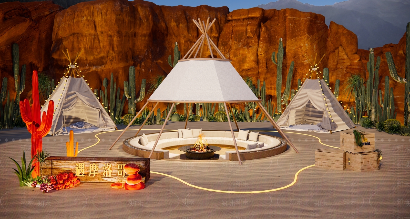 现代营地SU模型下载【ID:1196755615】