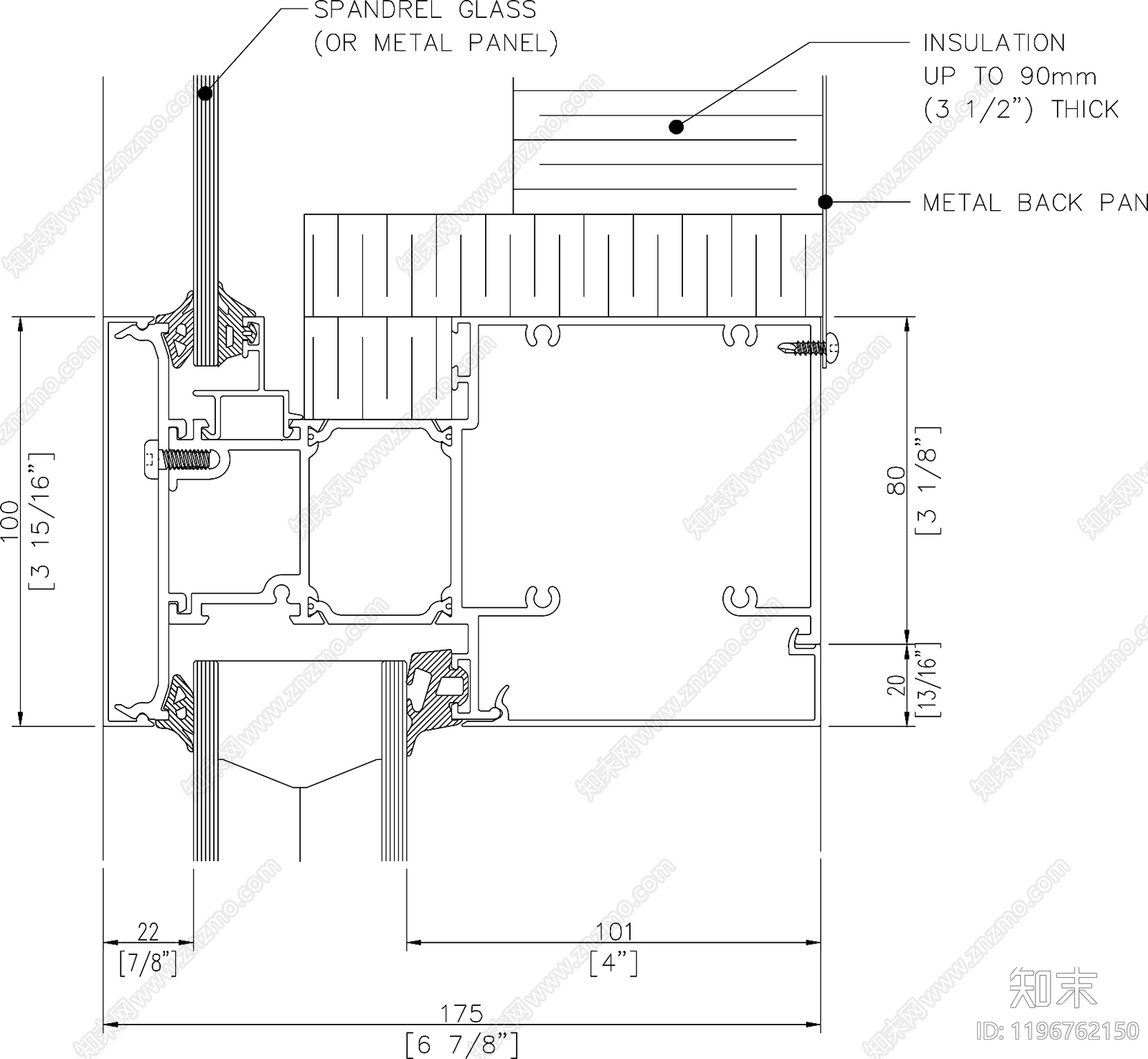 幕墙结构节点cad施工图下载【ID:1196762150】