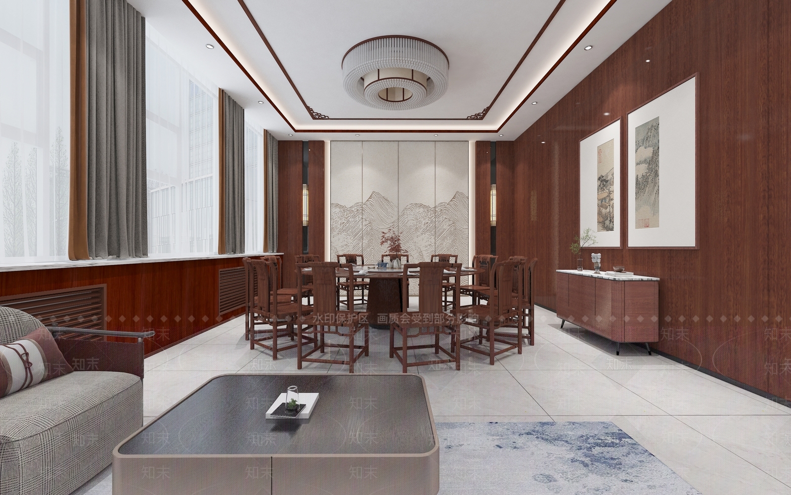 新中式包厢3D模型下载【ID:1196764672】