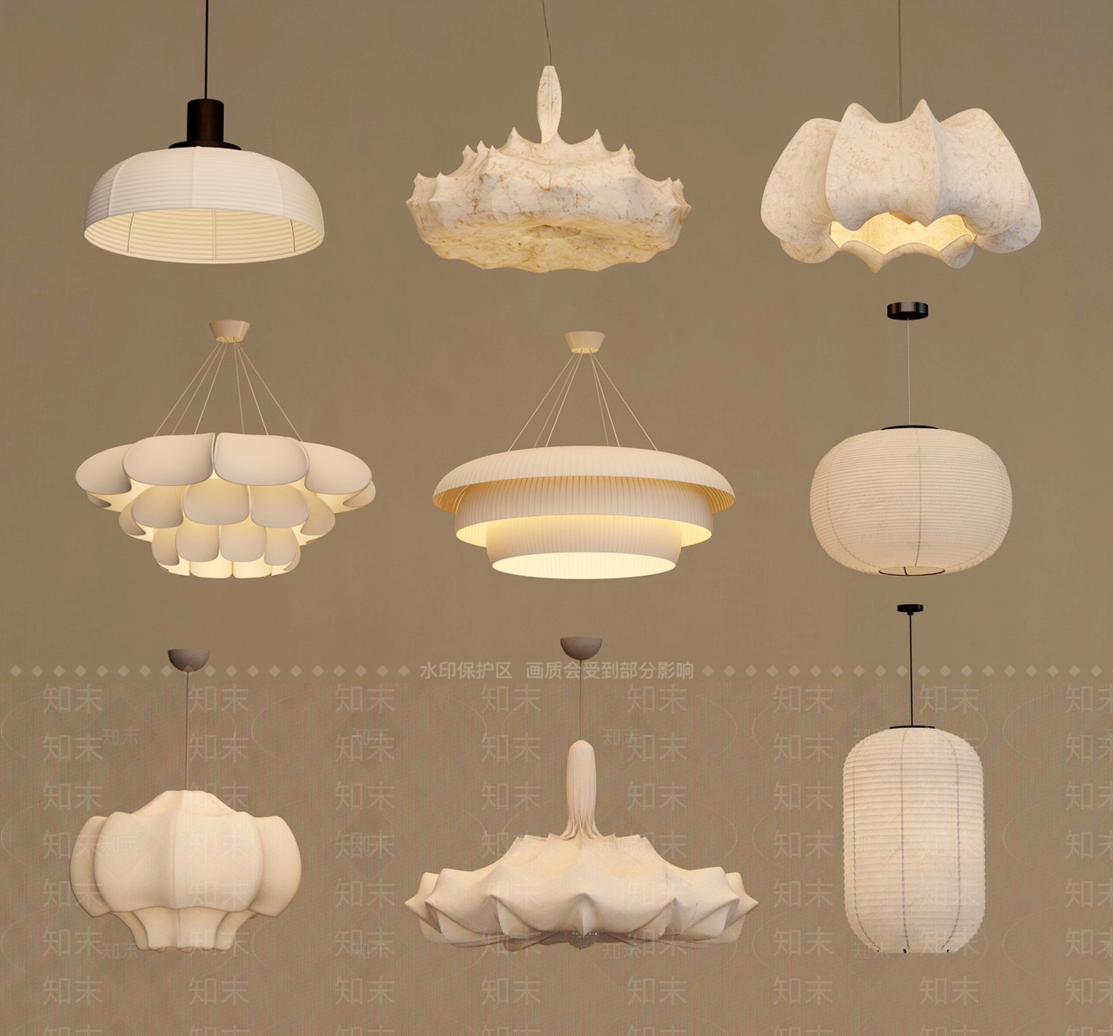 侘寂中古吊灯3D模型下载【ID:1196765970】